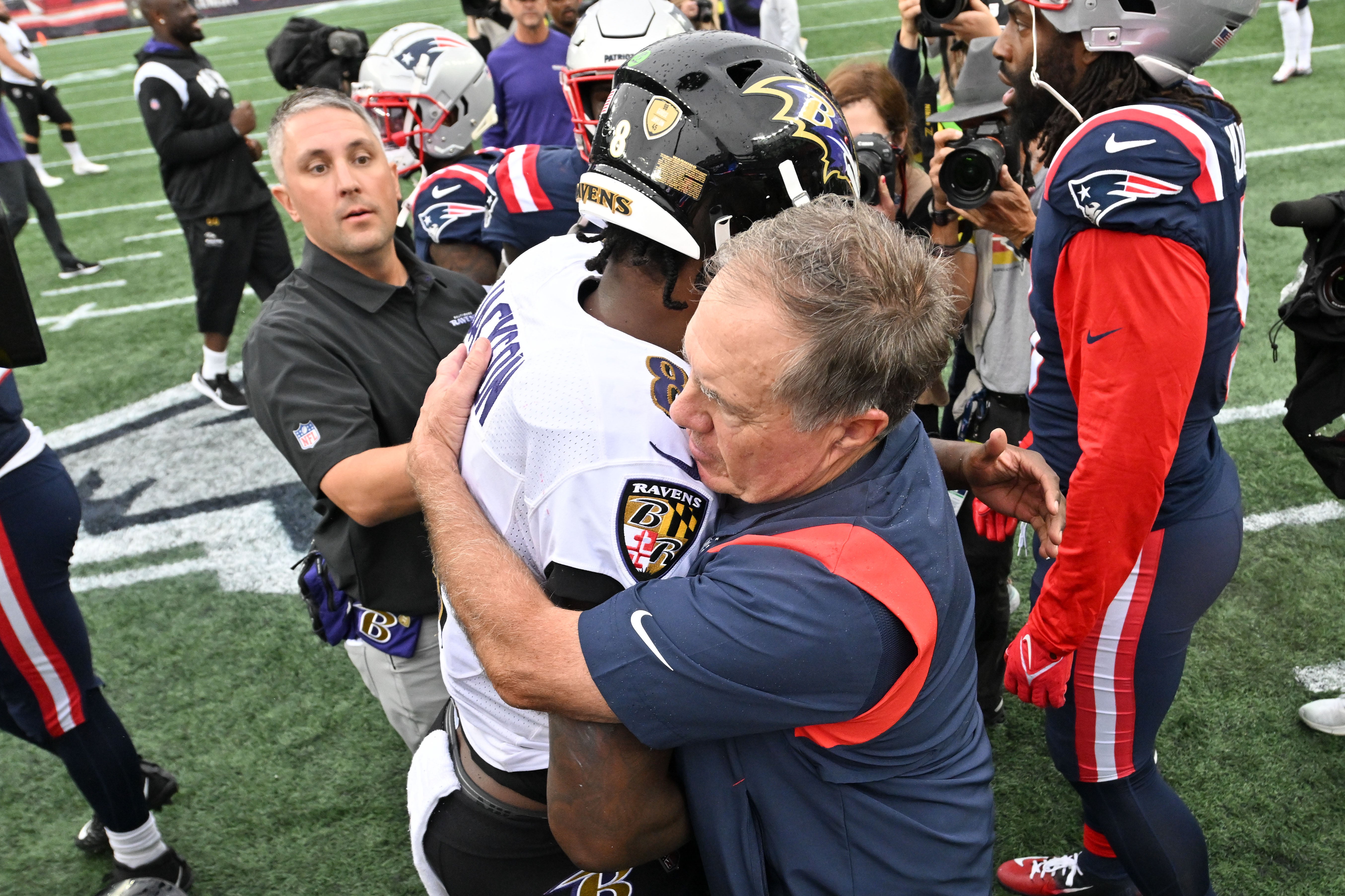 Lamar Jackson Patriots head coach Bill Belichick