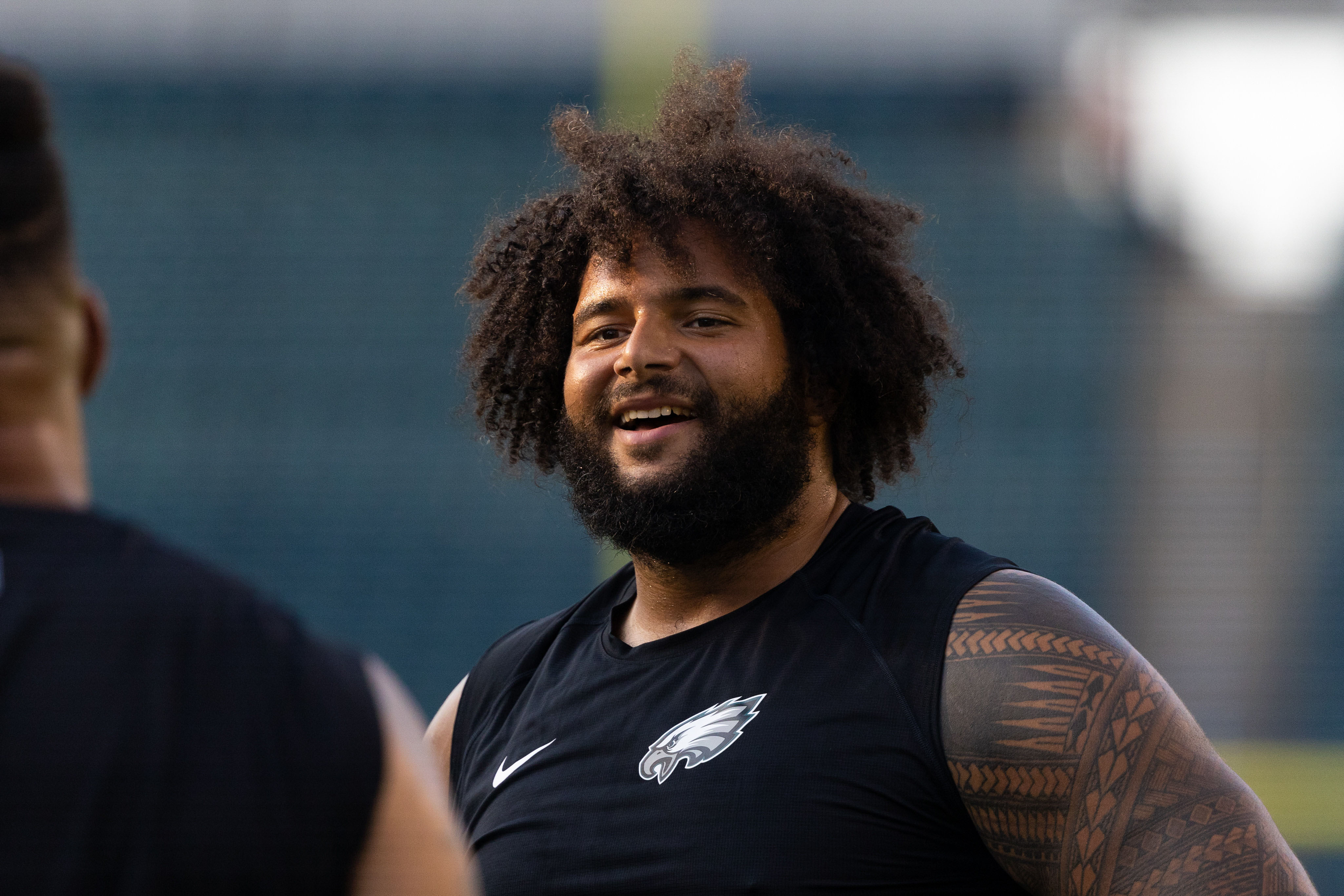 Aug 12, 2021; Philadelphia, Pennsylvania, USA; Philadelphia Eagles offensive tackle Matt Pryor before action against the Pittsburgh Steelers at Lincoln Financial Field.