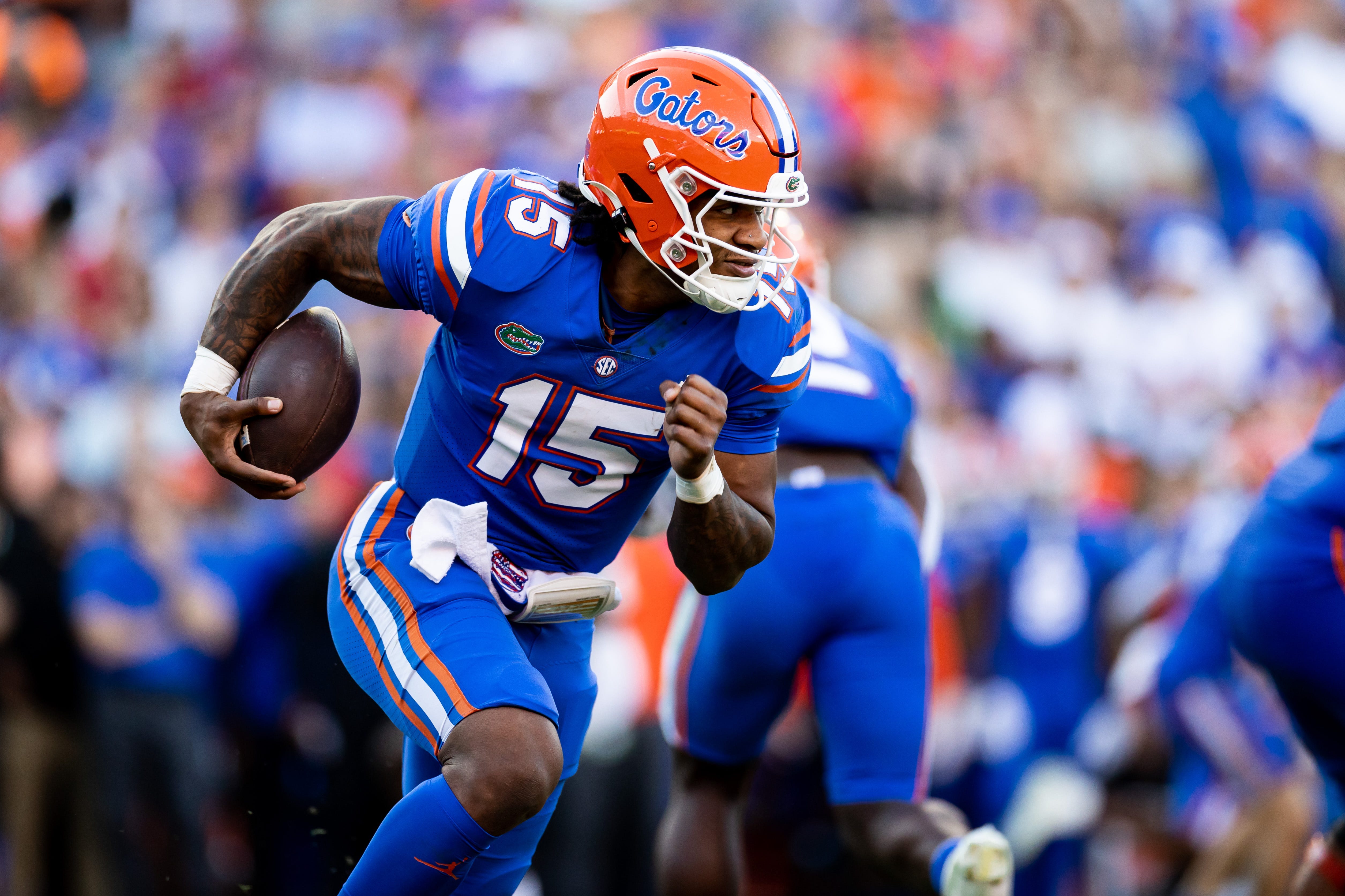 Indianapolis Colts quarterback Anthony Richardson is his Florida Gators days.
