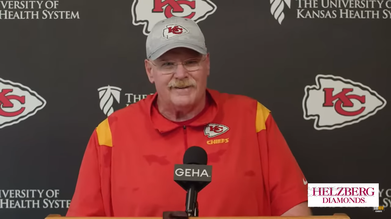 Kansas City Chiefs head coach andy reid talking smiling presser