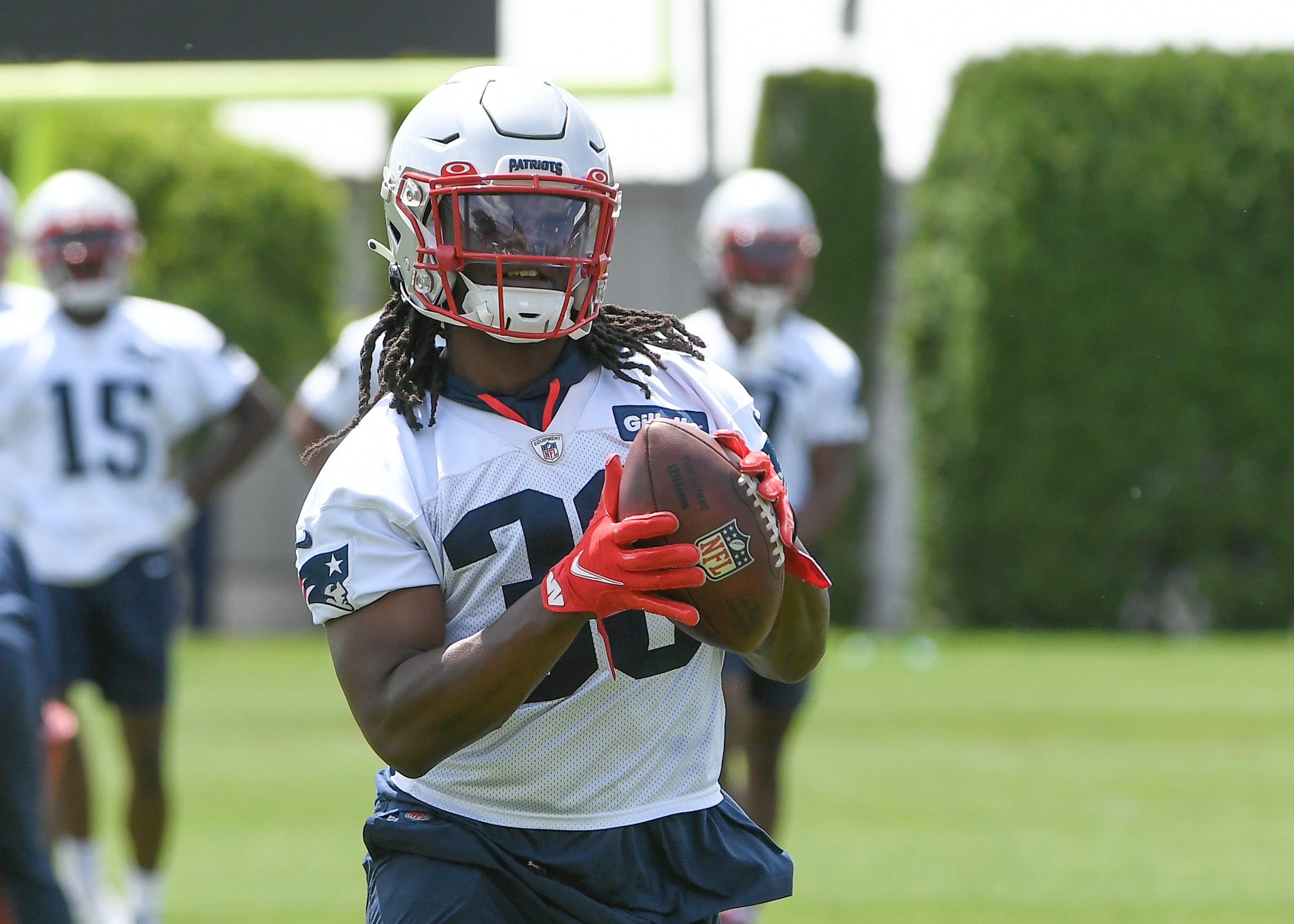 Patriots running back Rhamondre Stevenson OTAs