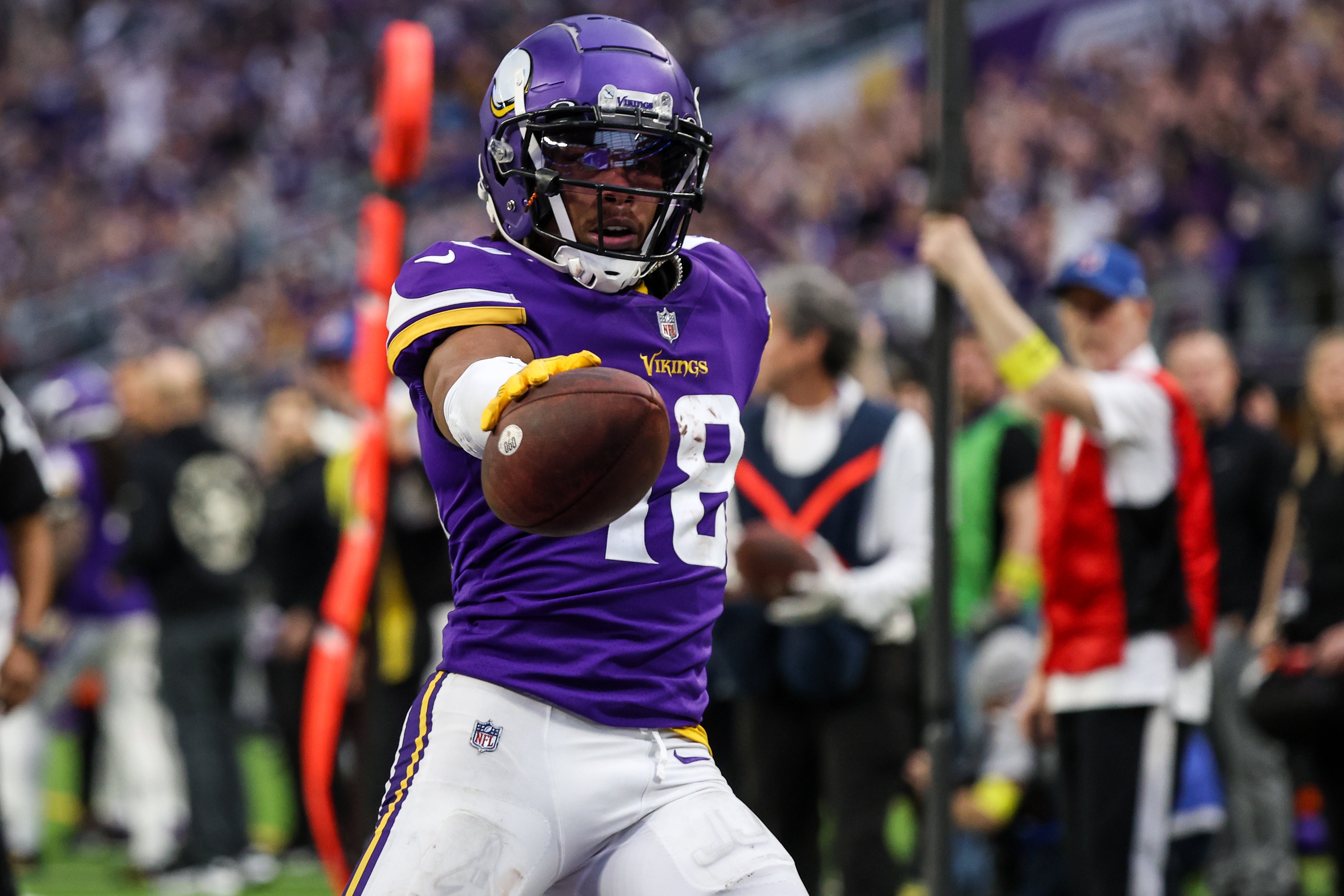 Minnesota Vikings WR Justin Jefferson NFL record contract extension highest paid football stats news report ESPN