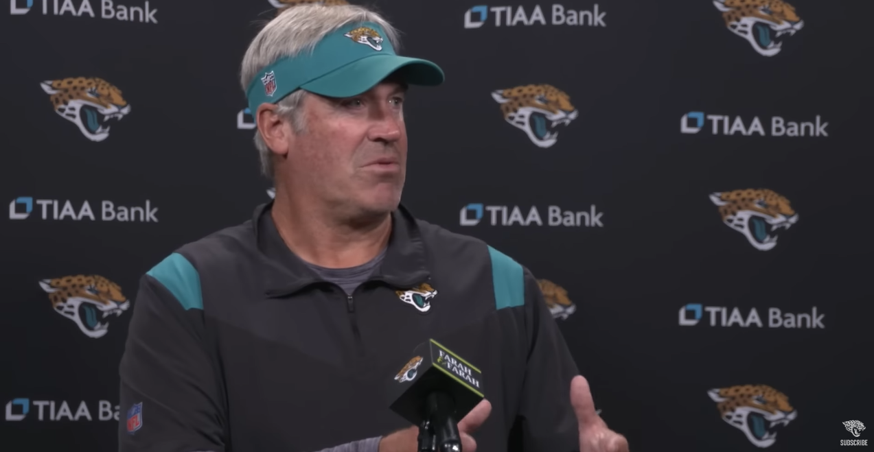 Jacksonville Jaguars HC Doug Pederson in press conference talking about RB Travis Etienne.