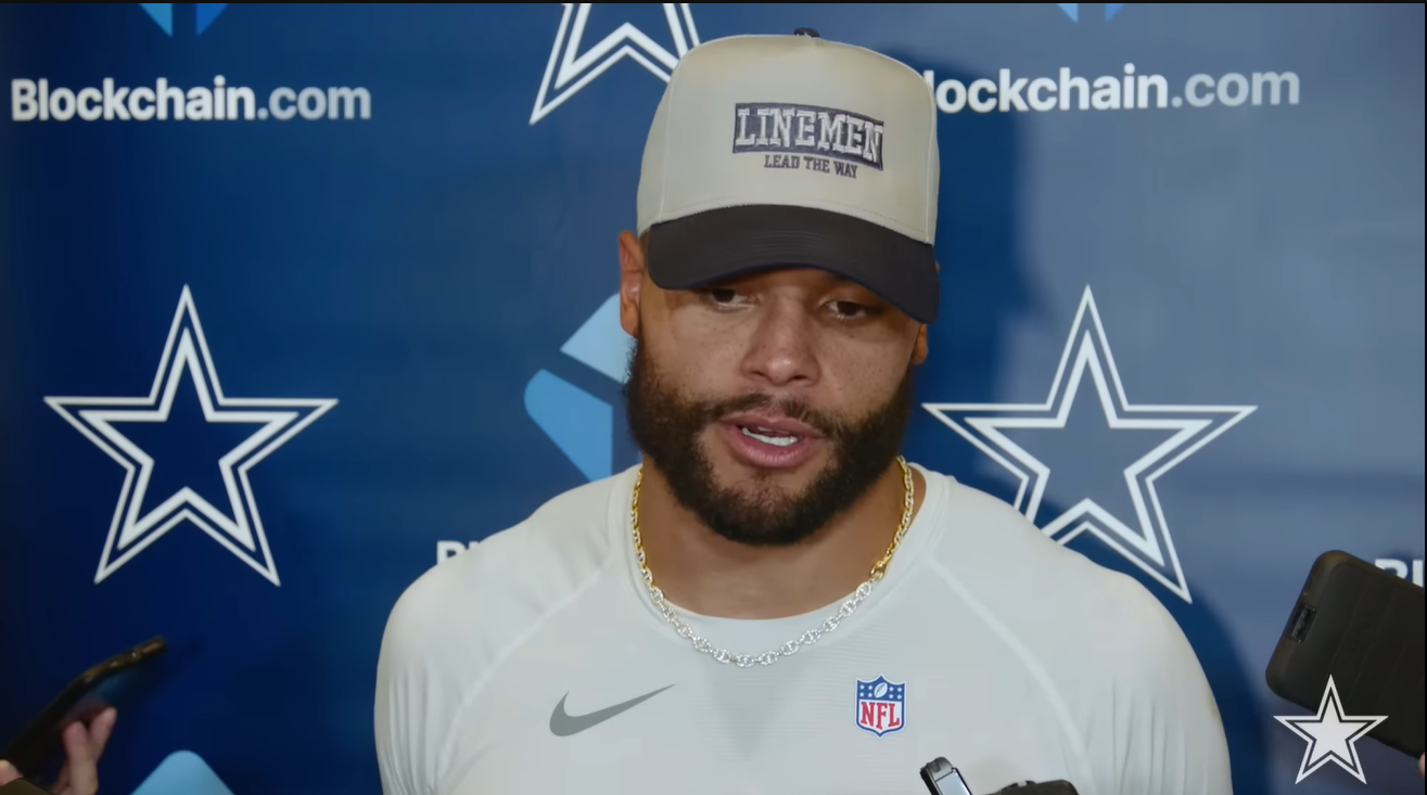 Dallas Cowboys QB Dak Prescott in a press conference