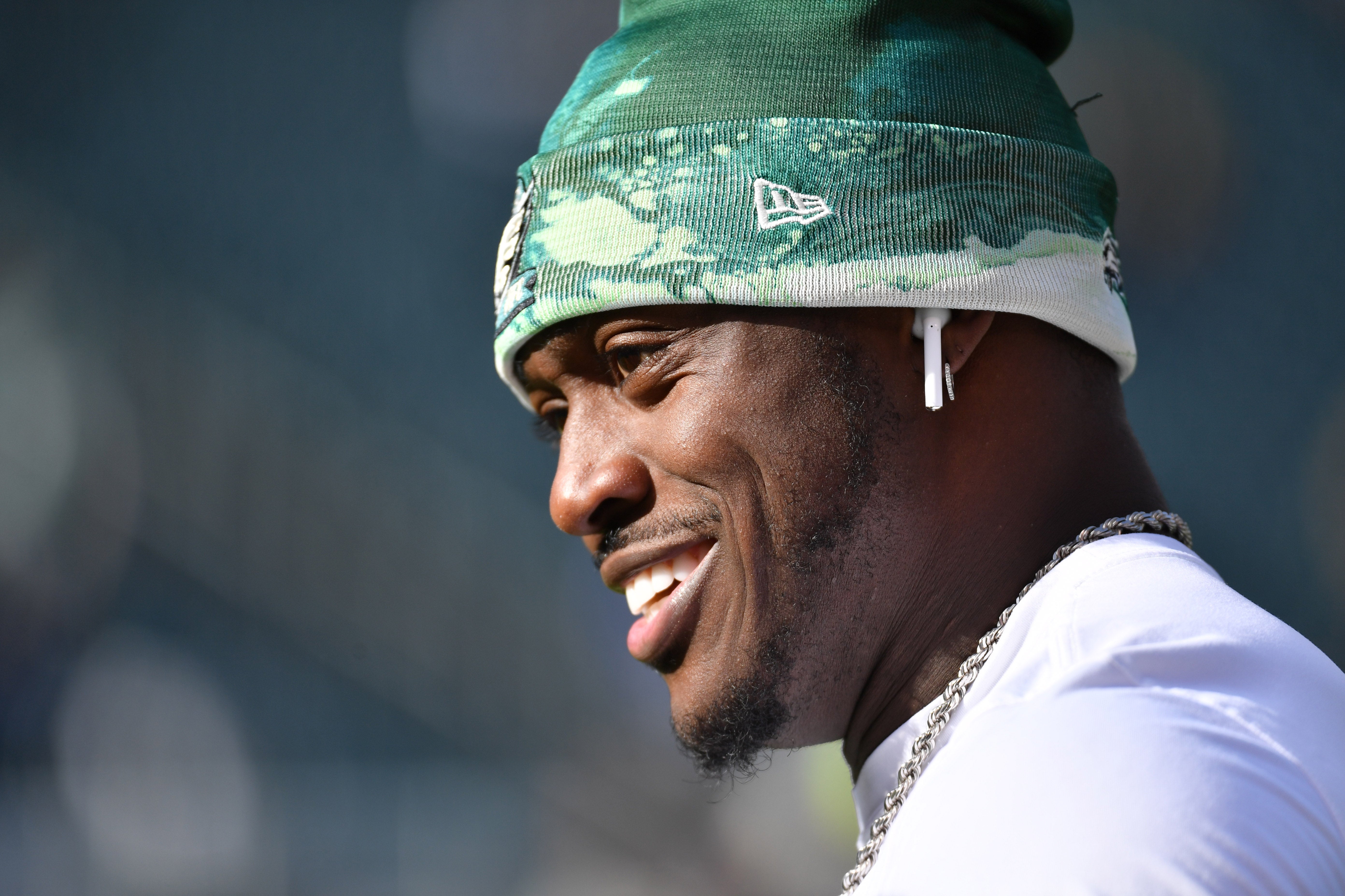 Dec 4, 2022; Philadelphia, Pennsylvania, USA; Philadelphia Eagles wide receiver A.J. Brown (11) during warmups prior to game against the Tennessee Titans at Lincoln Financial Field.
