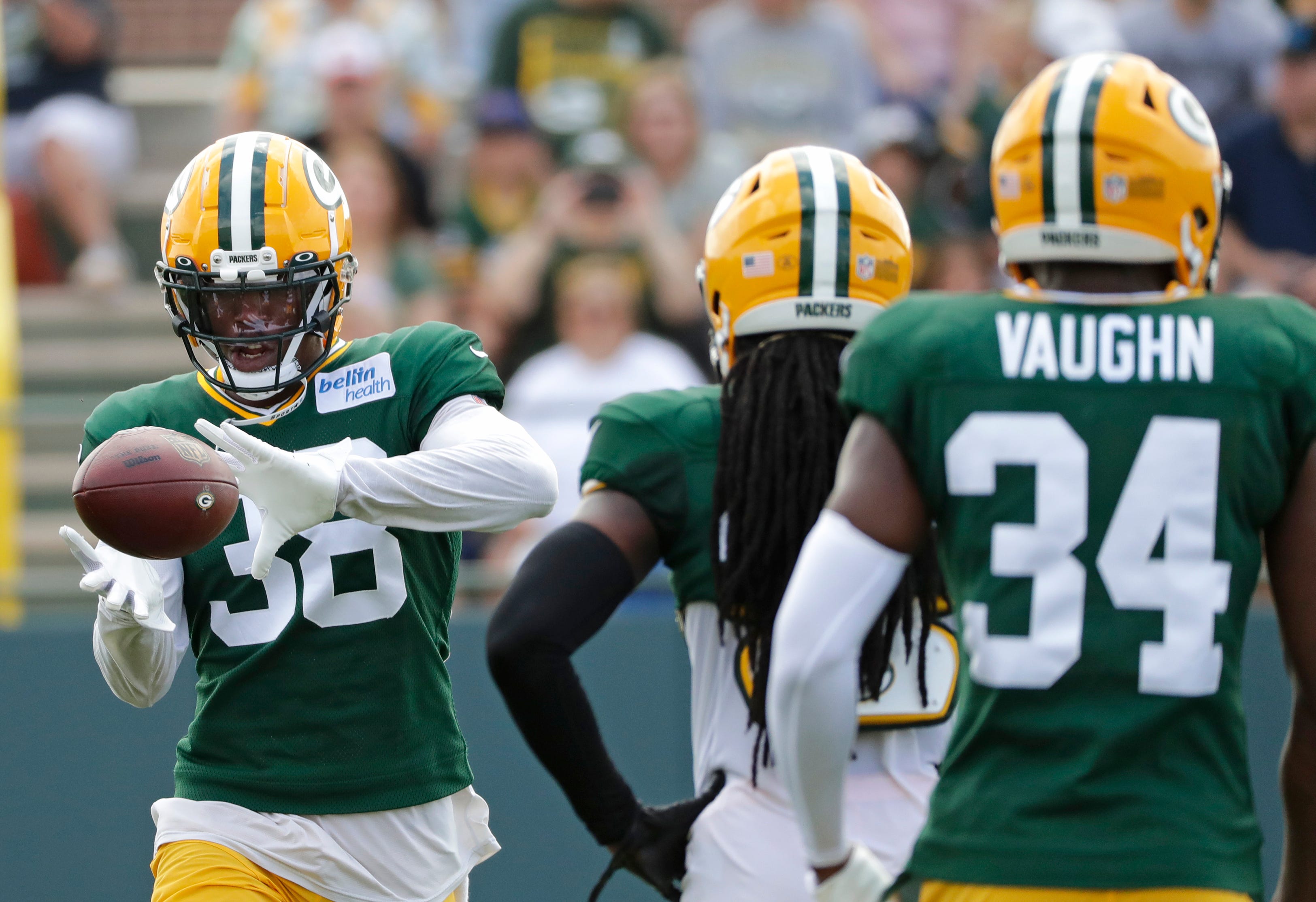 Green Bay Packers safety Innis Gaines (38) during training camp Monday, August 1, 2022, at Ray Nitschke Field in Green Bay, Wis. Dan Powers/USA TODAY NETWORK-Wisconsin