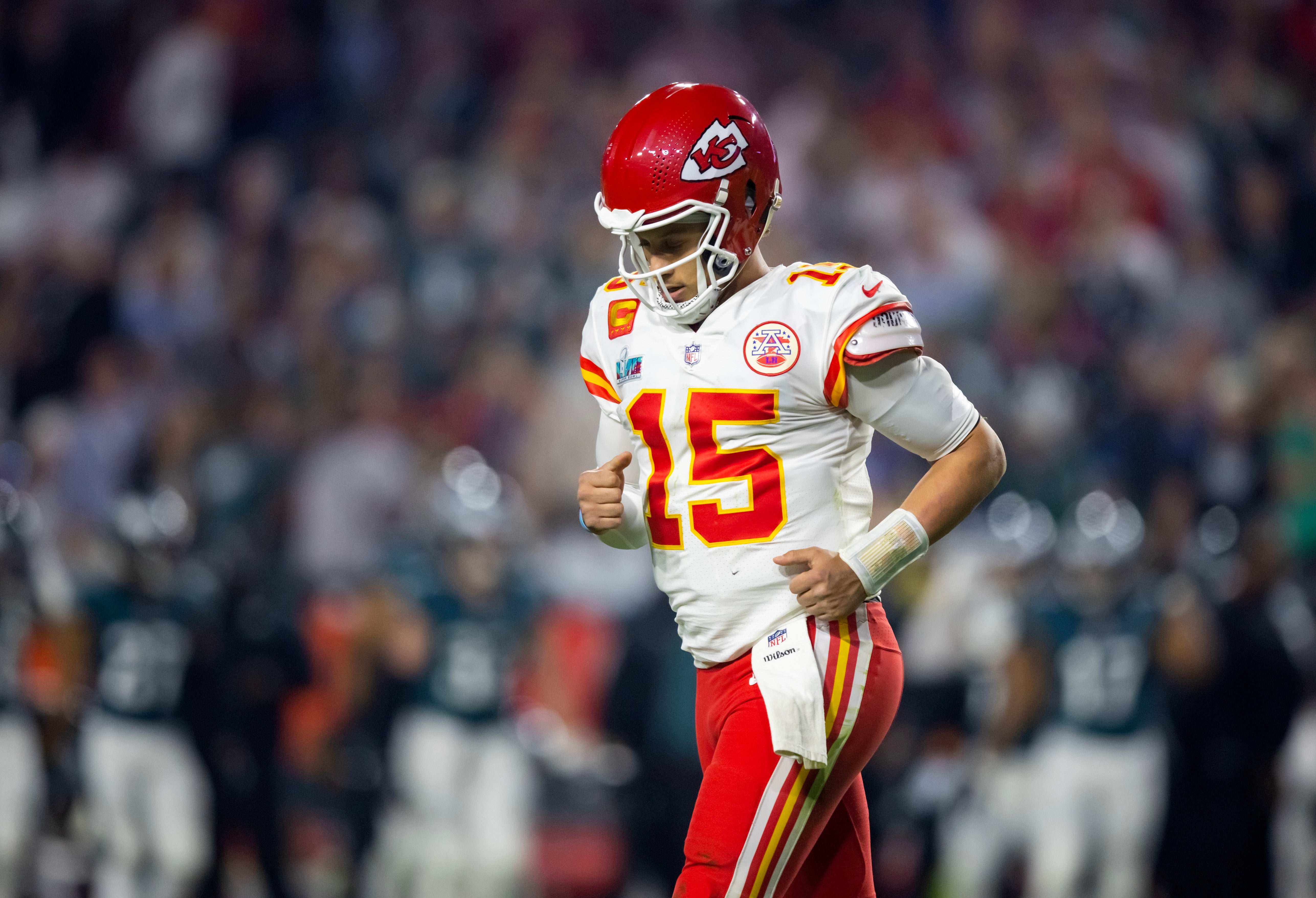 Kansas City Chiefs quarterback Patrick Mahomes in Super Bowl LVII
