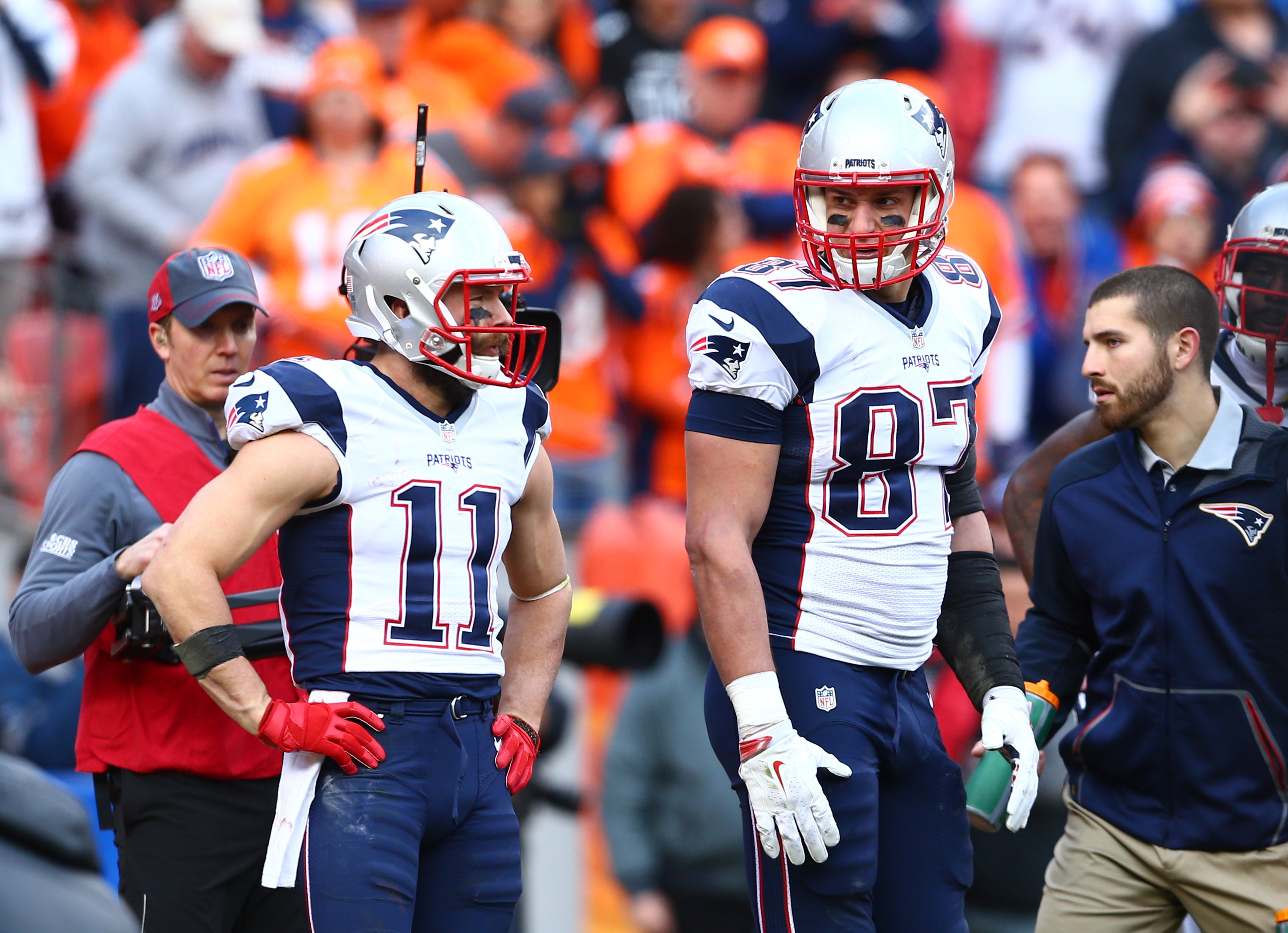 Julian Edelman and Rob Gronkowski