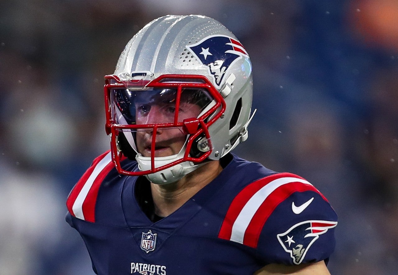 Aug 12, 2021; Foxborough, Massachusetts, USA; New England Patriots cornerback Cody Davis (22) at Gillette Stadium.