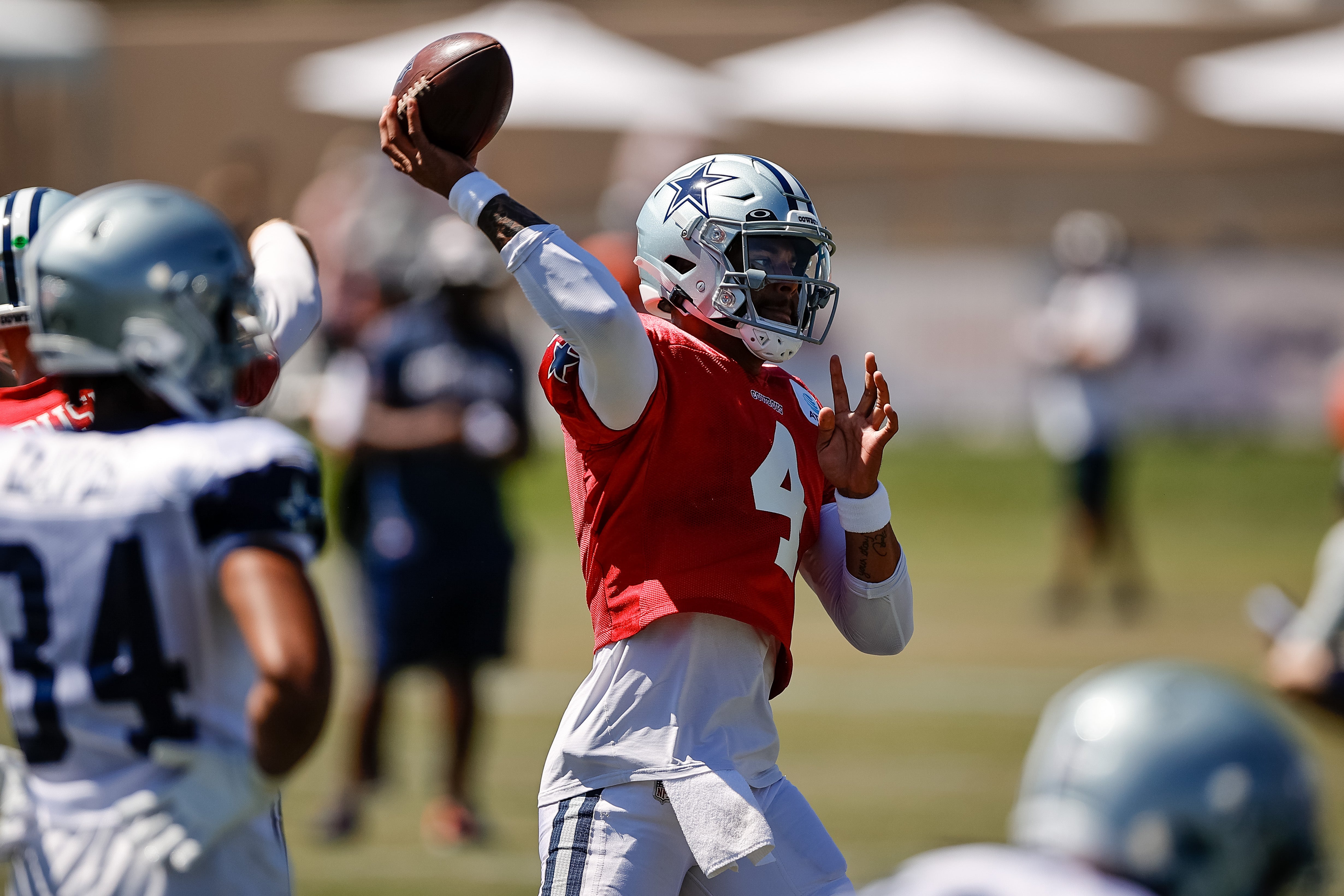 Dallas Cowboys quarterback Dak Prescott in training camp.