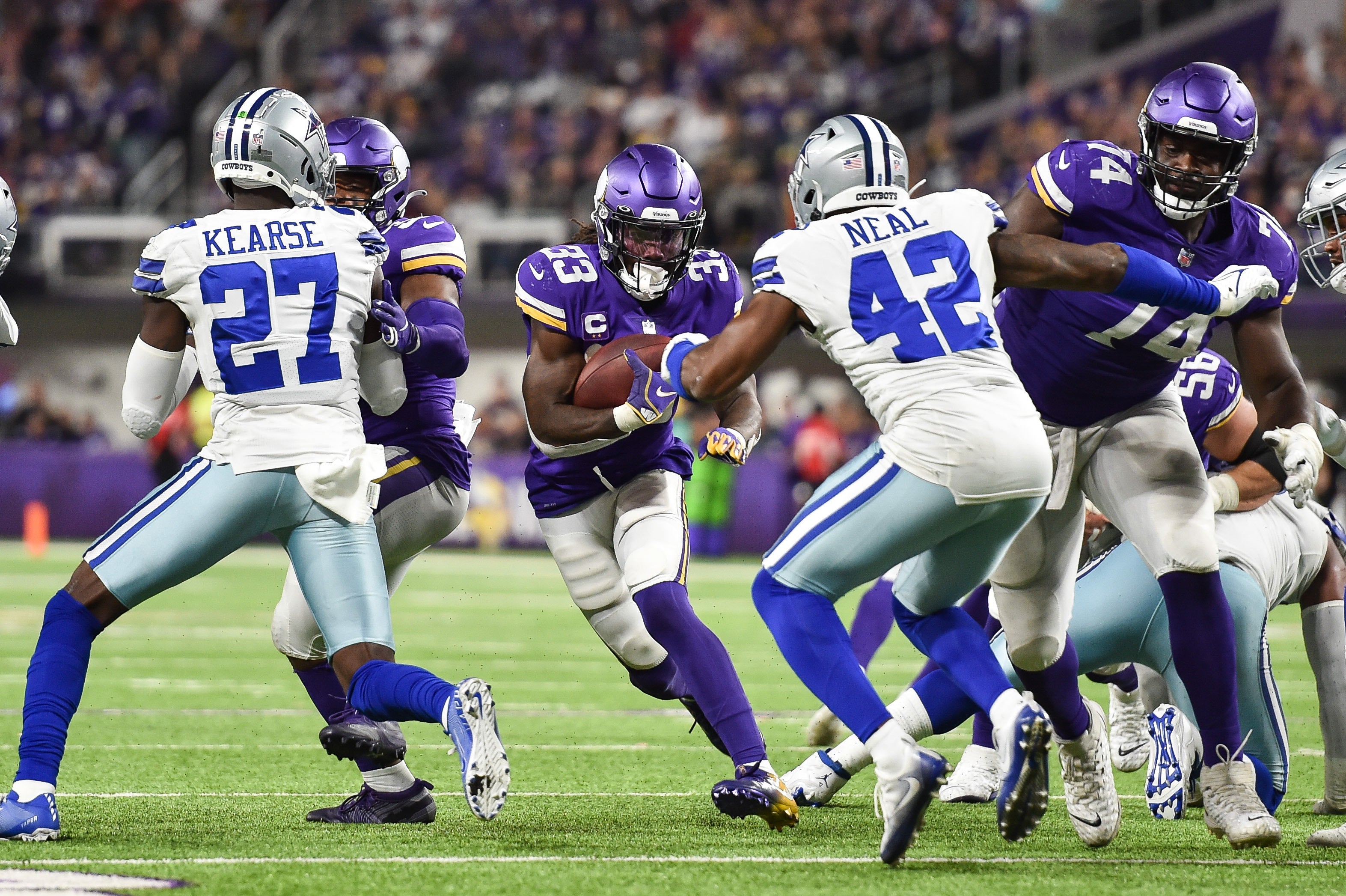 Former Minnesota Vikings RB Dalvin Cook playing the Dallas Cowboys.