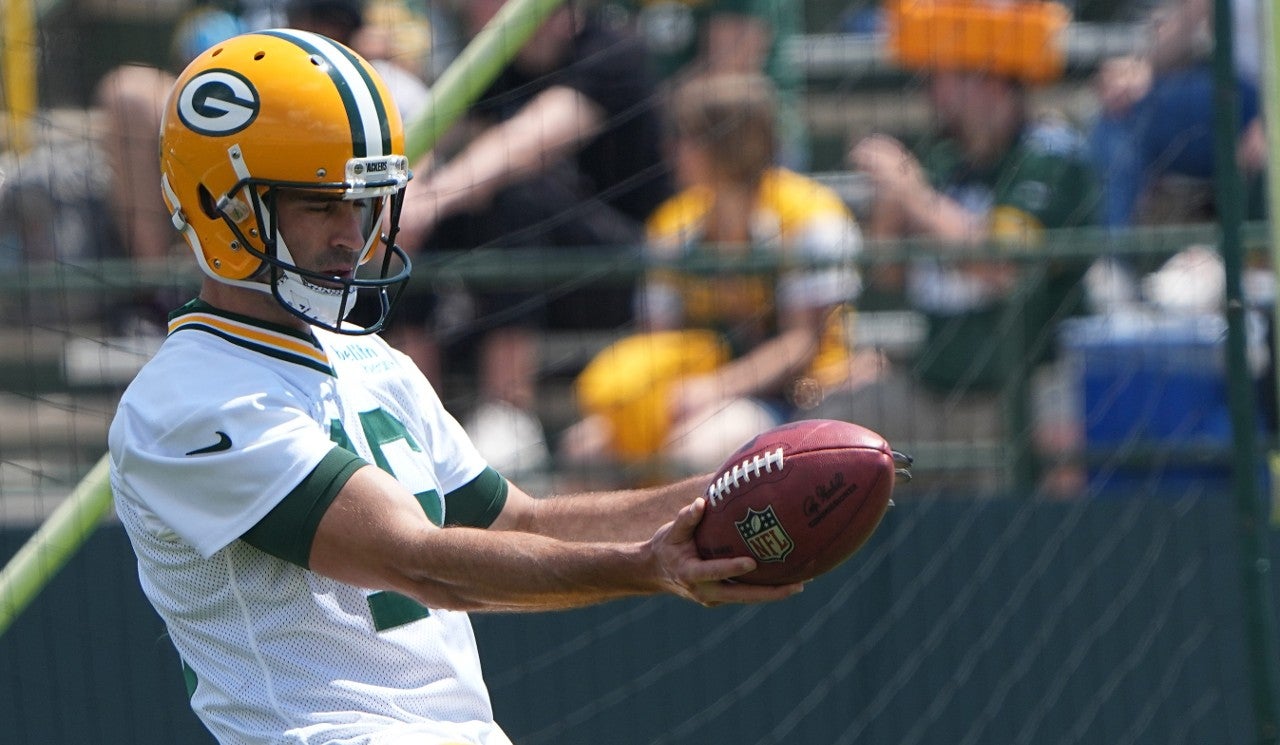 Pat O'Donnell (16) is shown during Green Bay Packers minicamp Tuesday, June 7, 2022 in Green Bay, Wis.