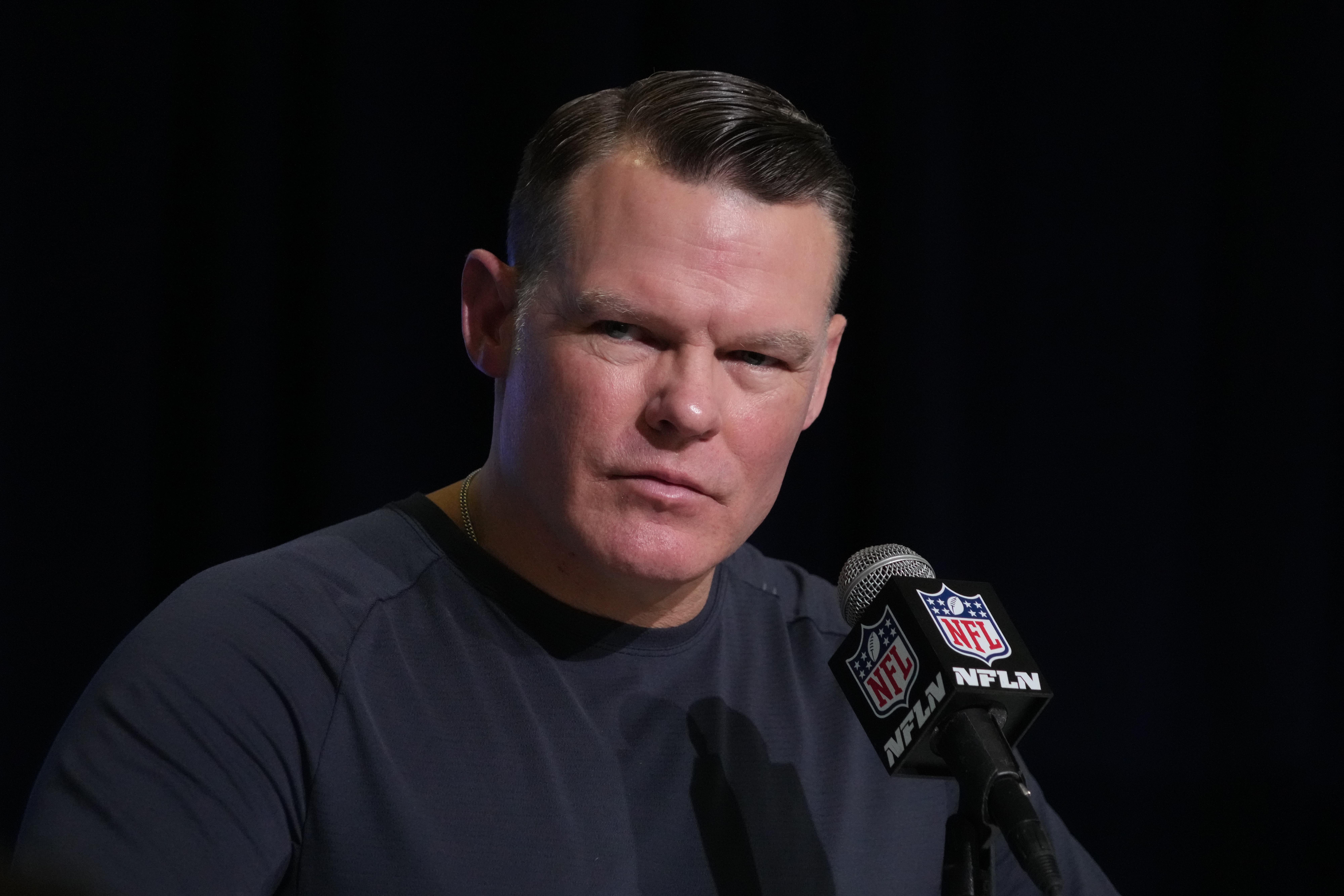 Mar 1, 2023; Indianapolis, IN, USA; Indianapolis Colts general manager Chris Ballard during the NFL Scouting Combine at the Indiana Convention Center.