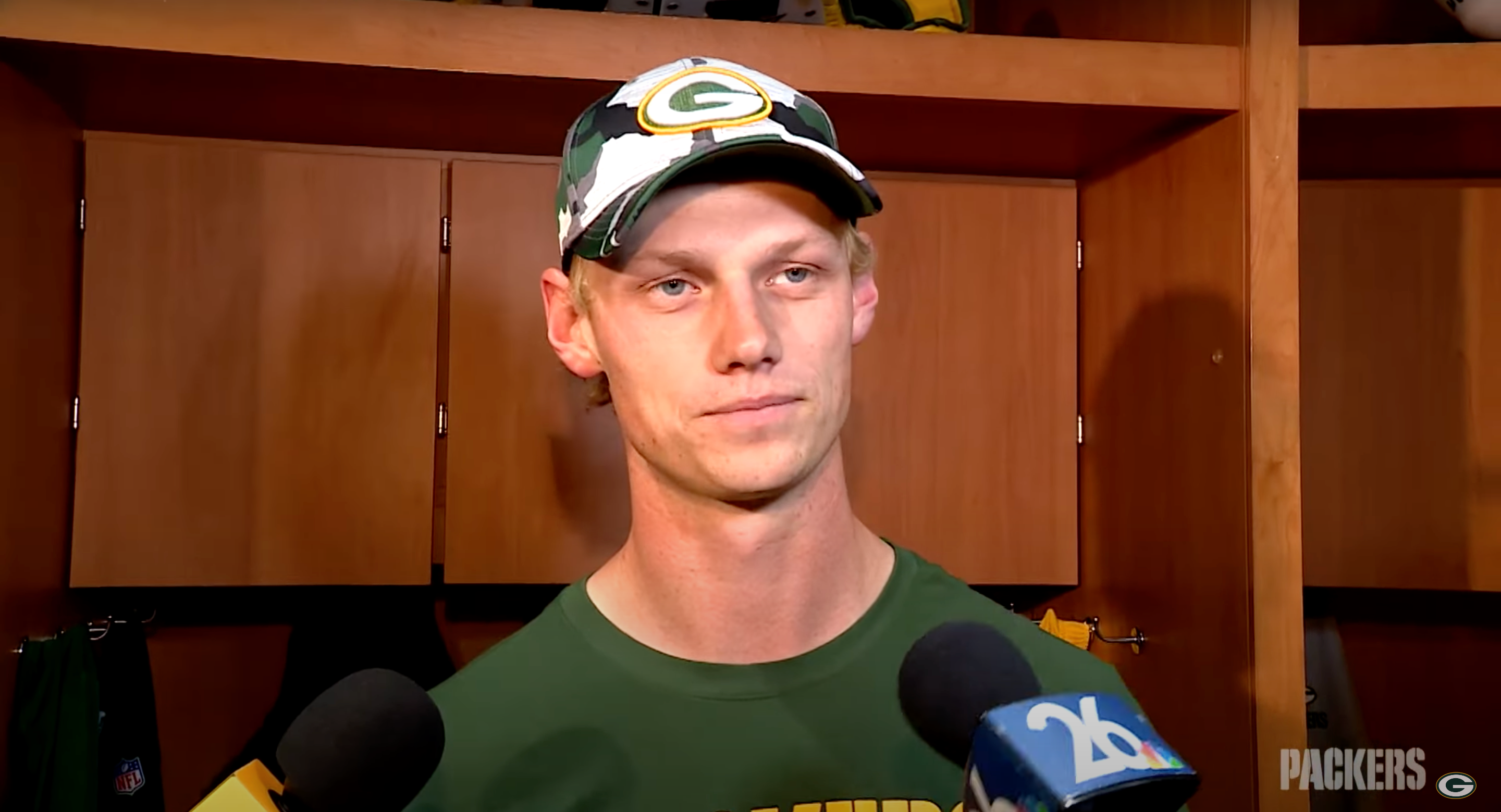 Packers rookie kicker Anders Carlson. Credit: Packers YouTube