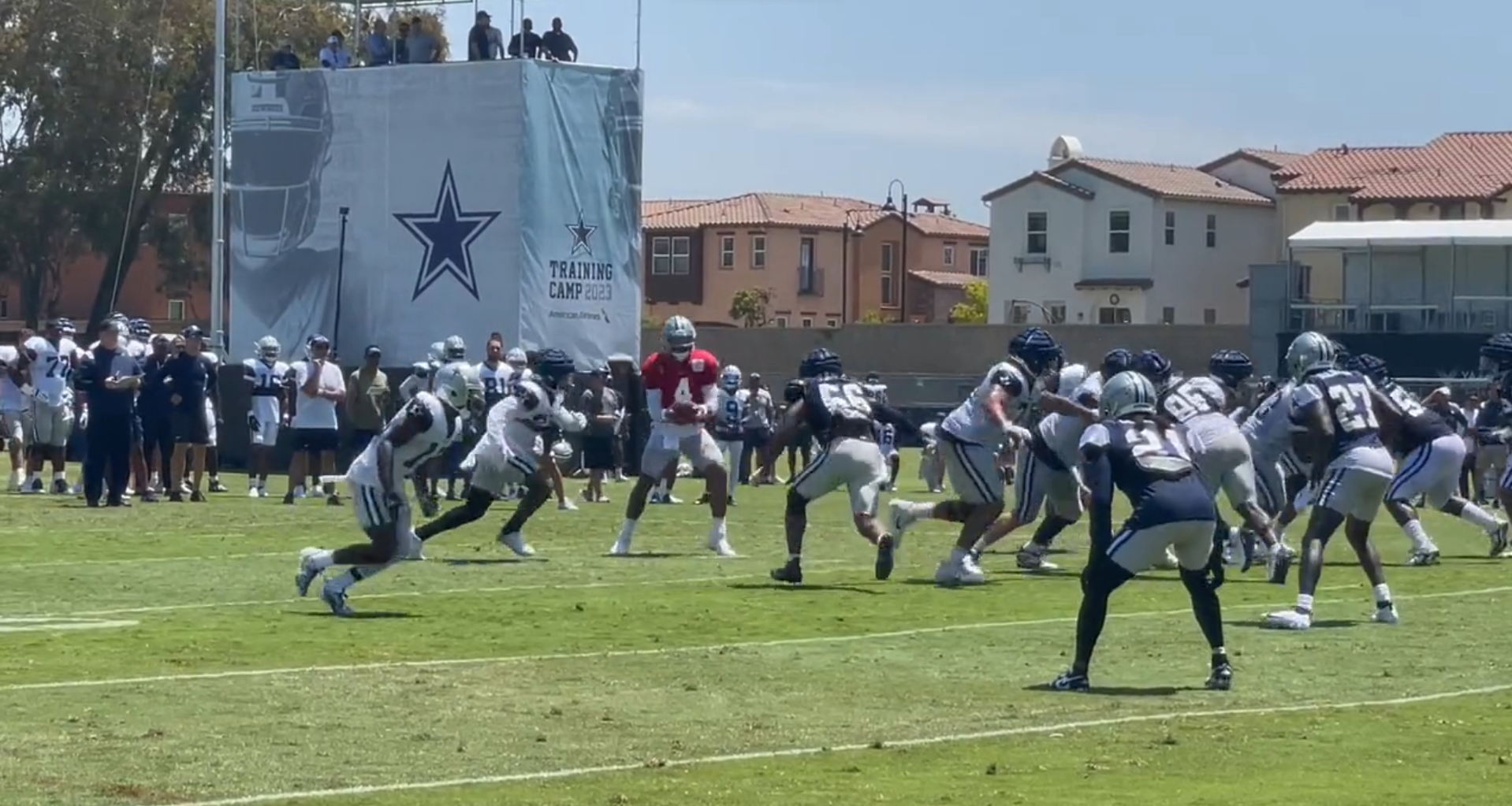 Dallas Cowboys QB Dak Prescott in practice.
