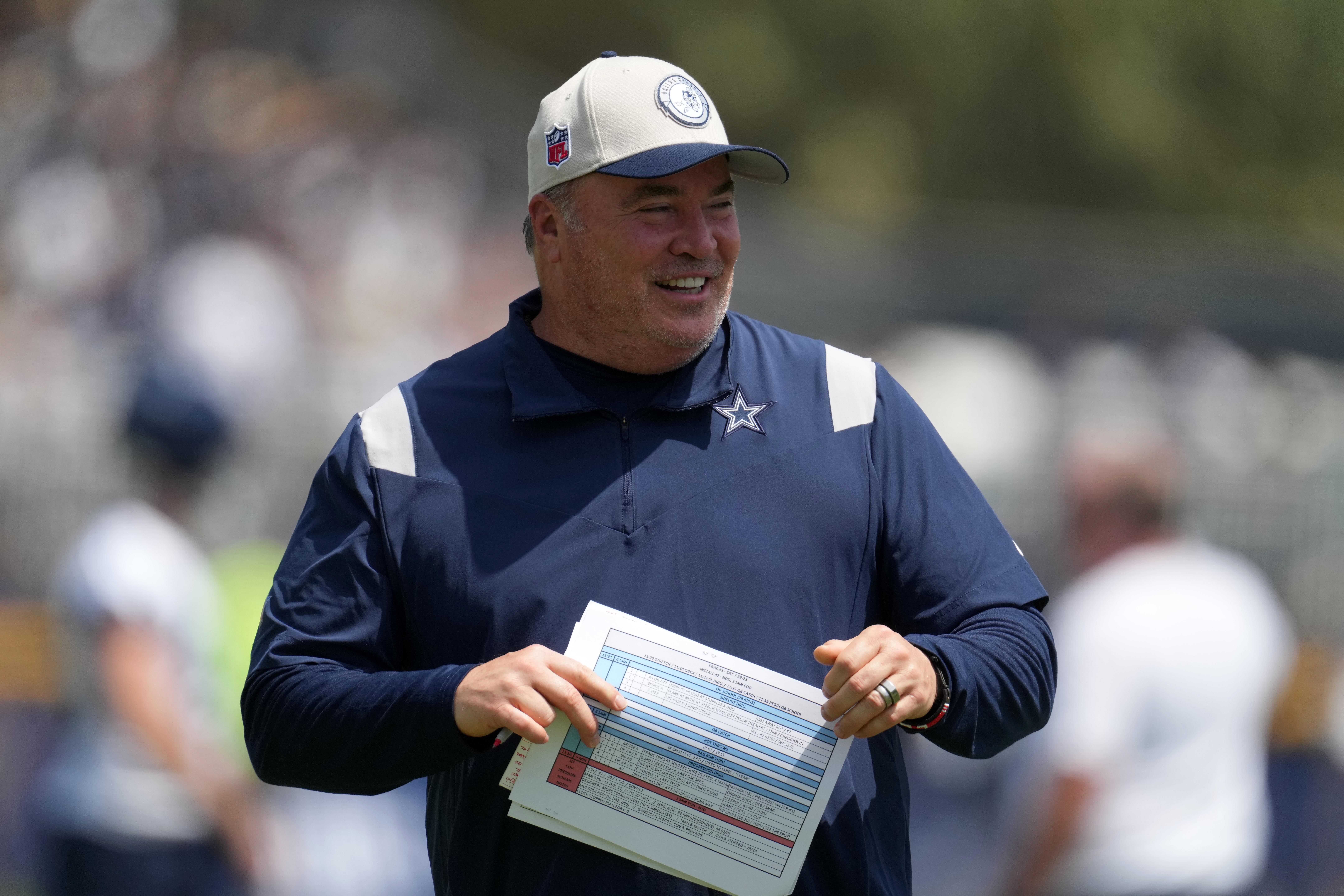 Dallas Cowboys head coach Mike McCarthy in training camp.
