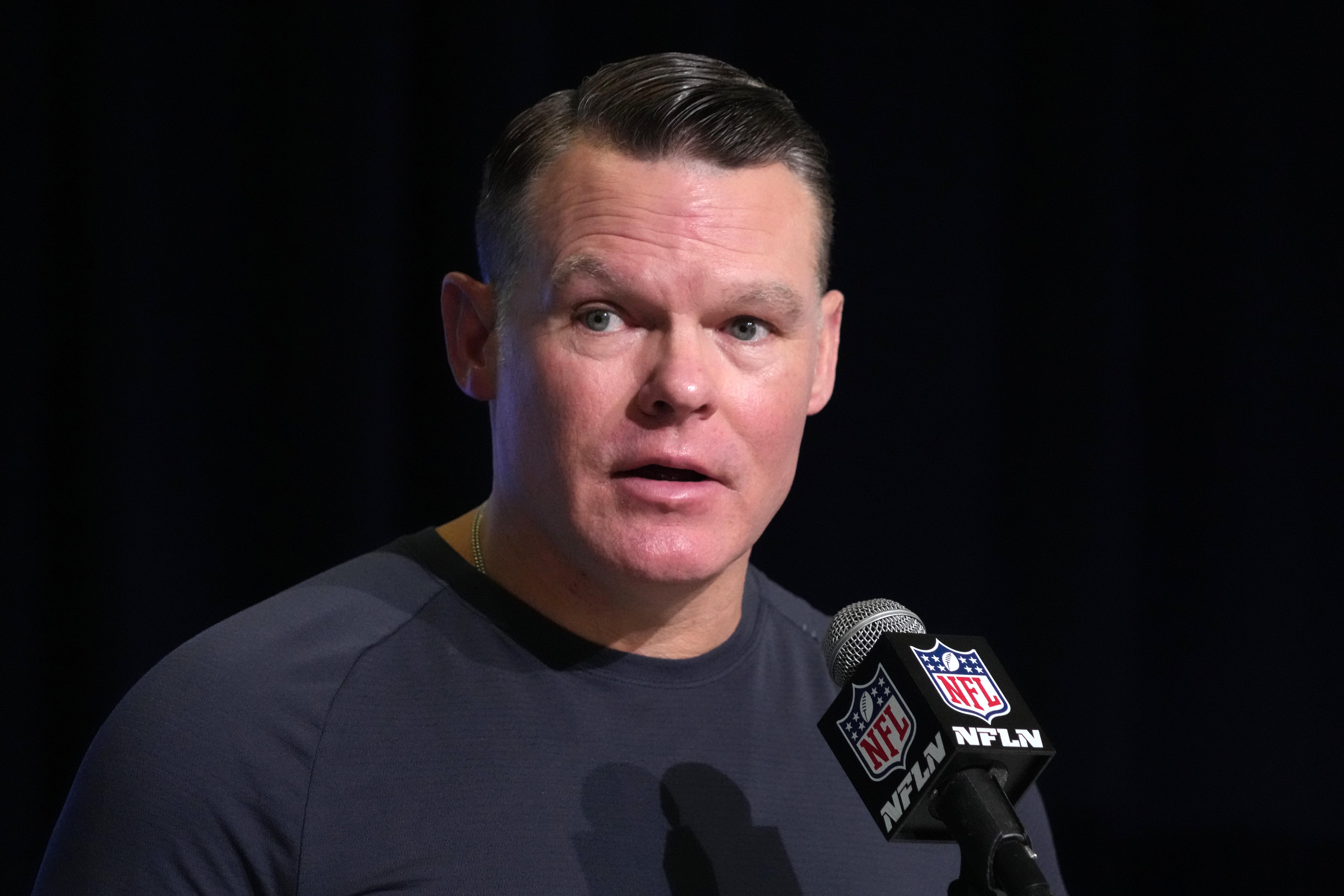 Mar 1, 2023; Indianapolis, IN, USA; Indianapolis Colts general manager Chris Ballard during the NFL Scouting Combine at the Indiana Convention Center.