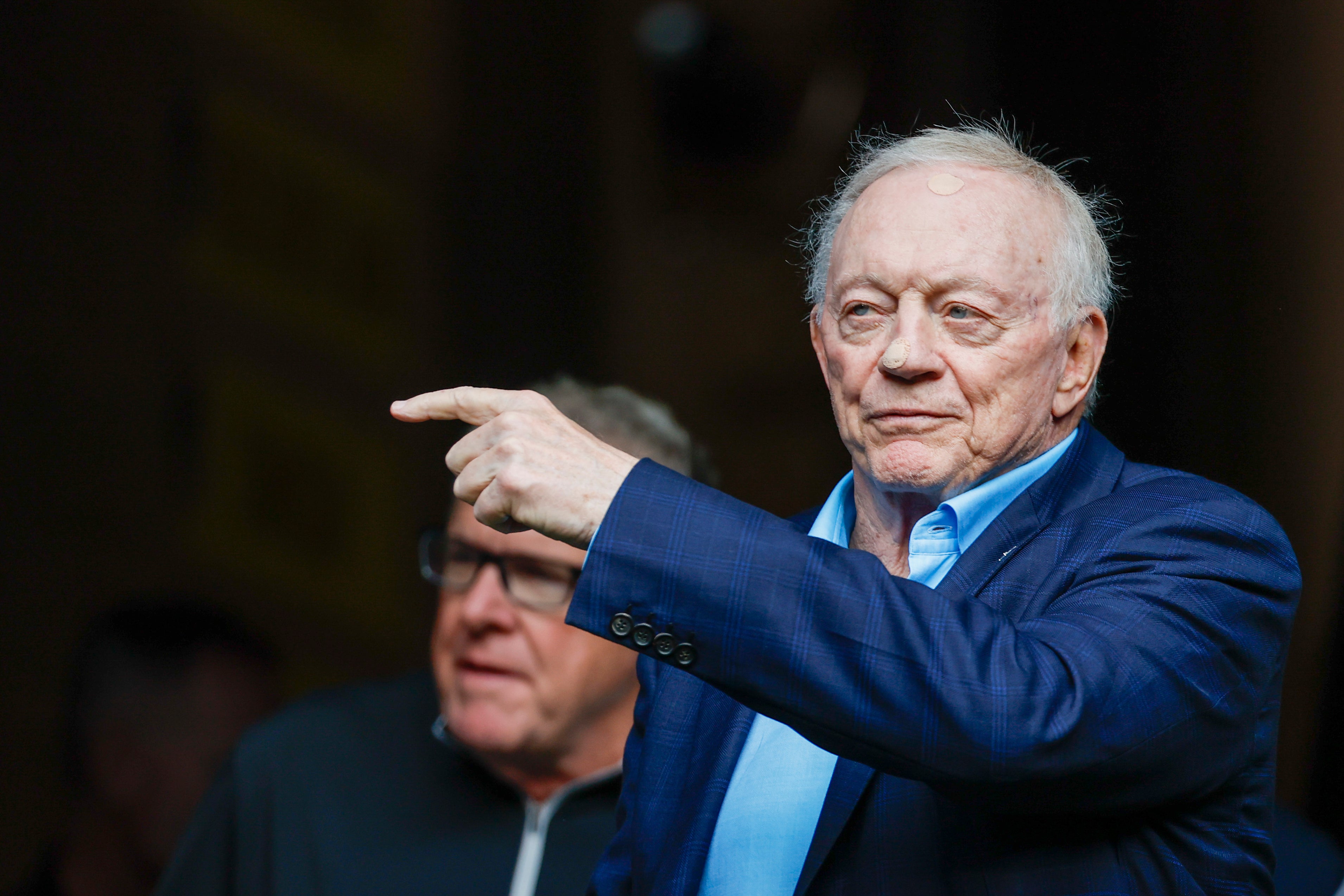 Dallas Cowboys owner Jerry Jones exits the player tunnel before a game against the Seattle Seahawks at Lumen Field. Mandatory Credit: Joe Nicholson-USA TODAY Sports