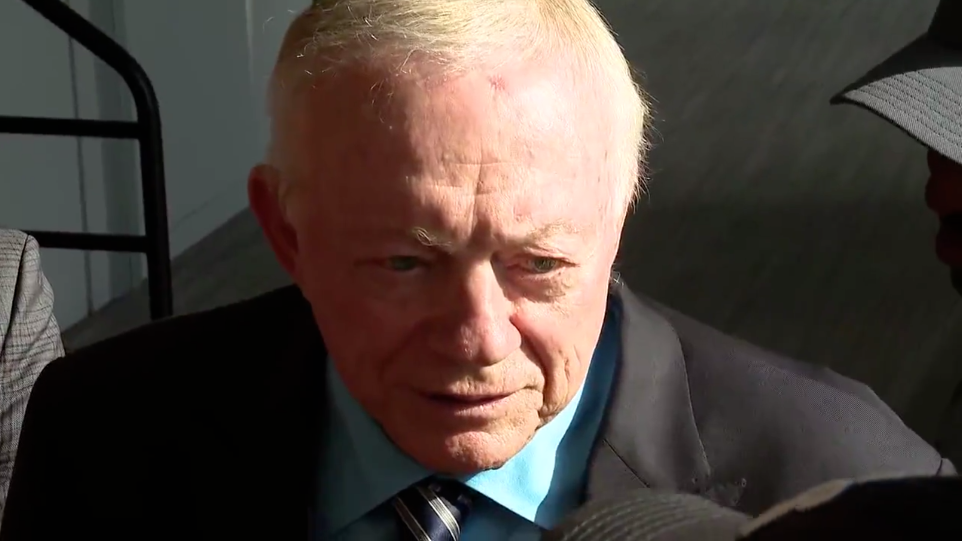 Dallas Cowboys owner Jerry Jones talks to the media following Sam Williams' arrest.