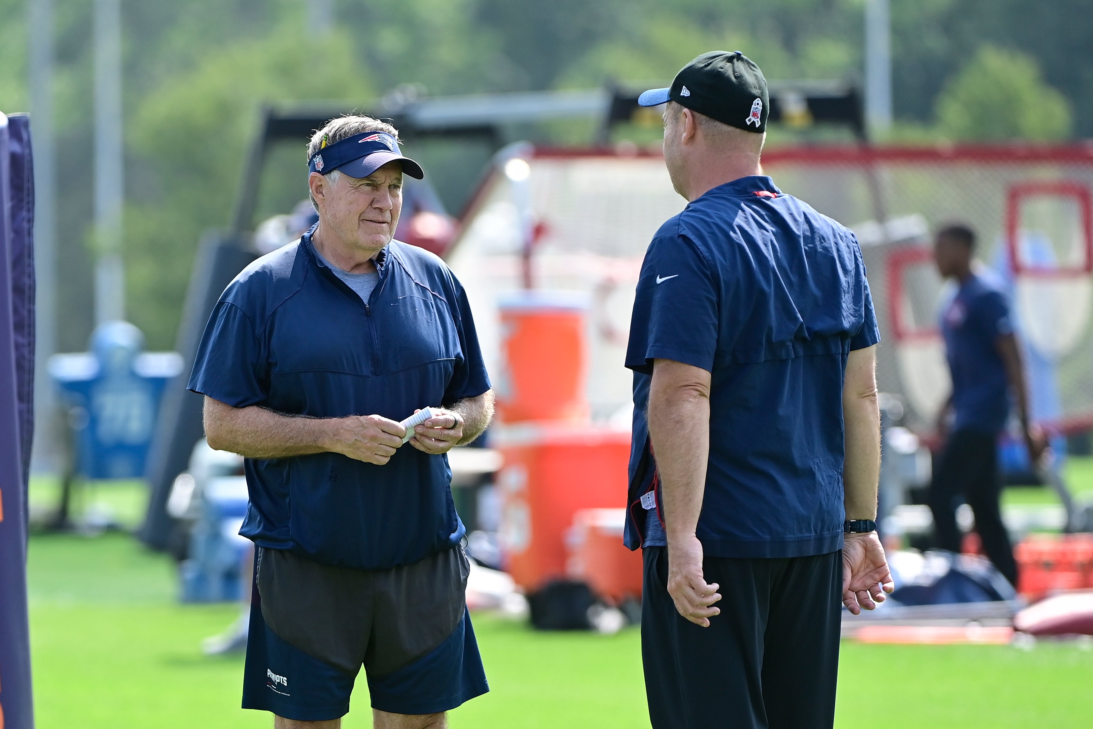 Bill Belichick speaks to Bill O'Brien