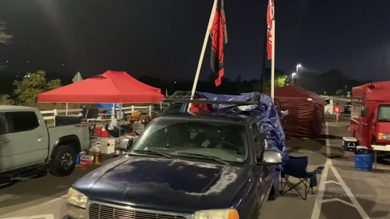 Kansas City Chiefs fans lined up