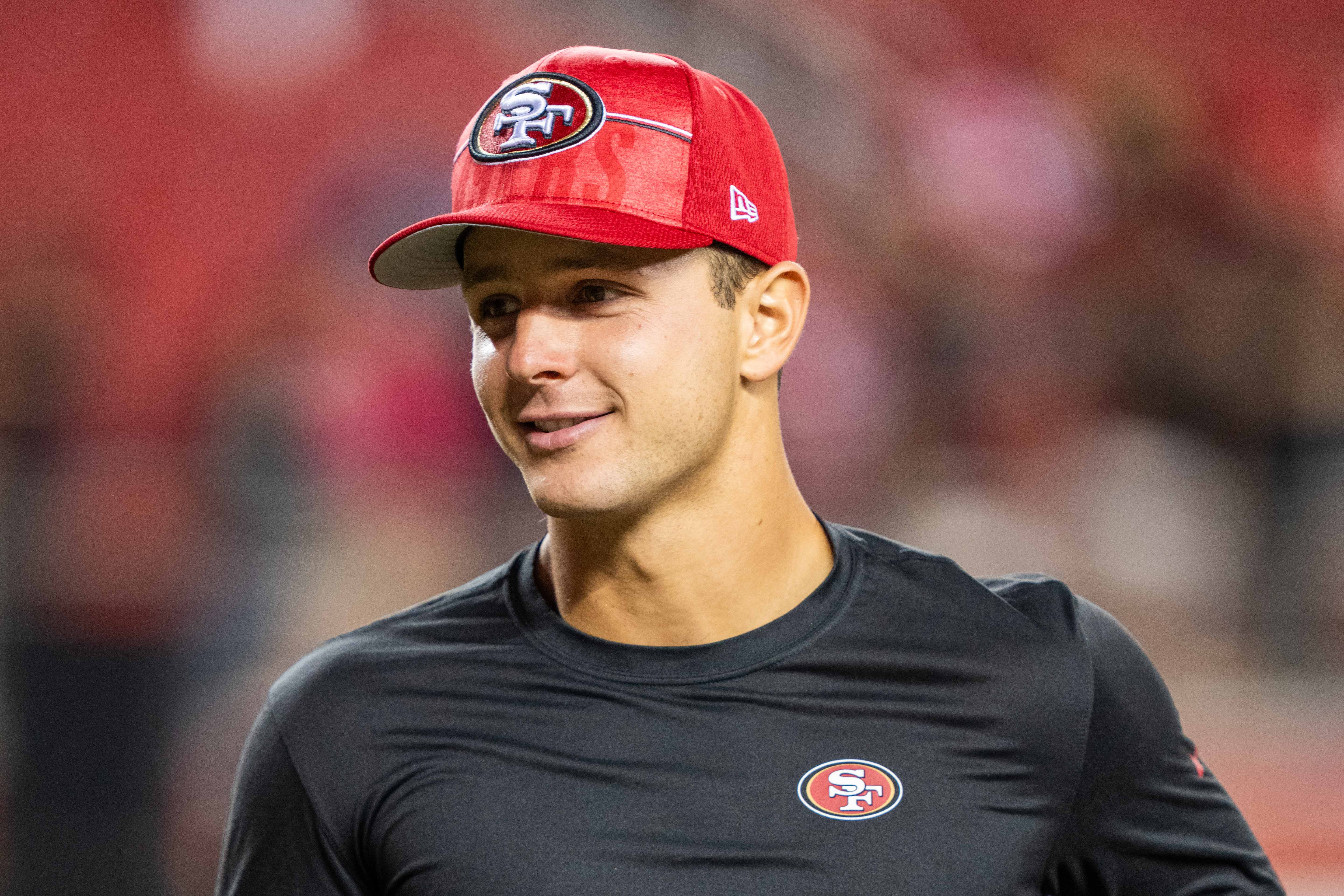 August 19, 2023; Santa Clara, California, USA; San Francisco 49ers quarterback Brock Purdy (13) after the game against the Denver Broncos at Levi's Stadium. Mandatory Credit: Kyle Terada-USA TODAY Sports