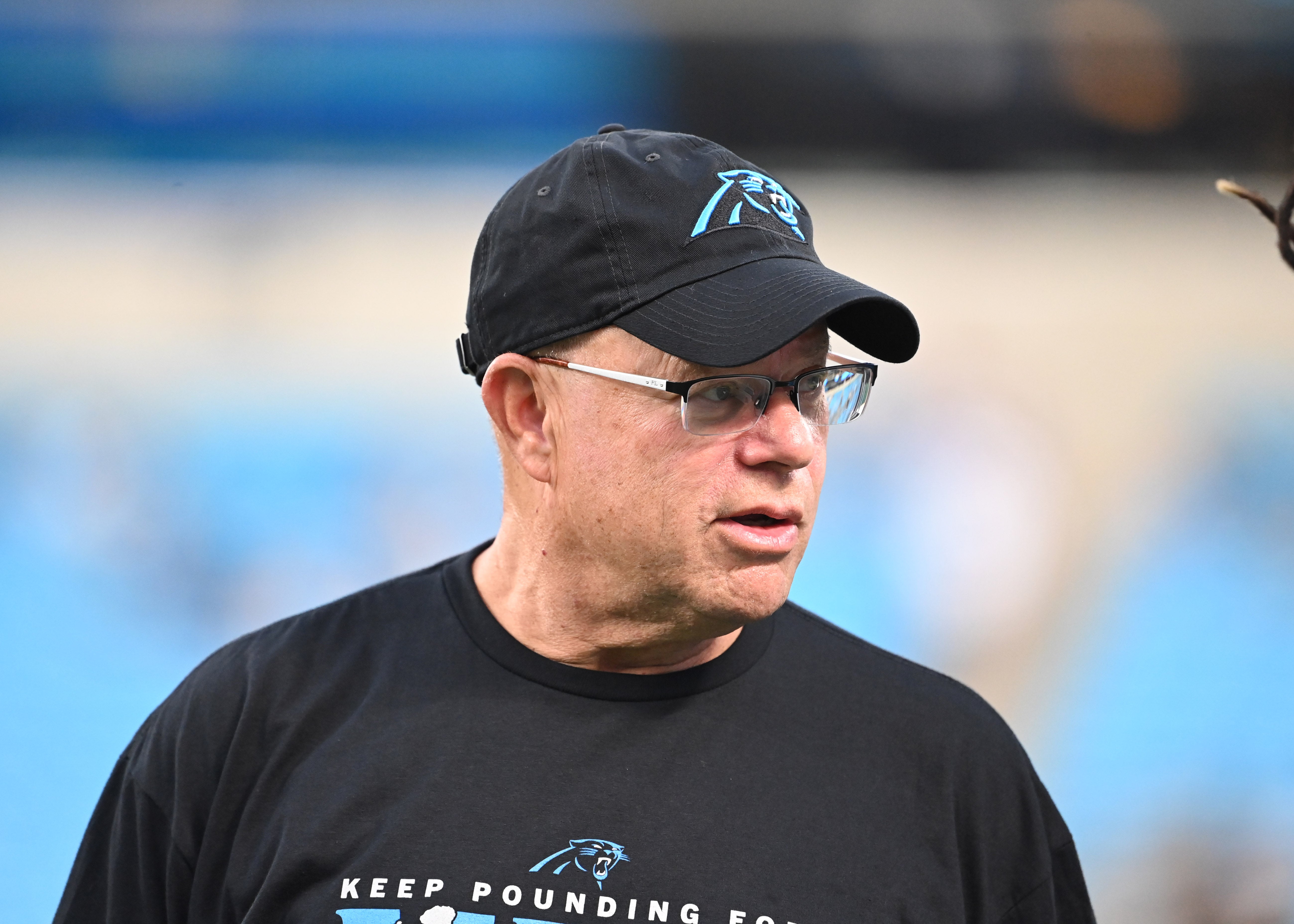 Aug 25, 2023; Charlotte, North Carolina, USA; Carolina Panthers owner David Tepper before the game at Bank of America Stadium. Mandatory Credit: Bob Donnan-USA TODAY Sports