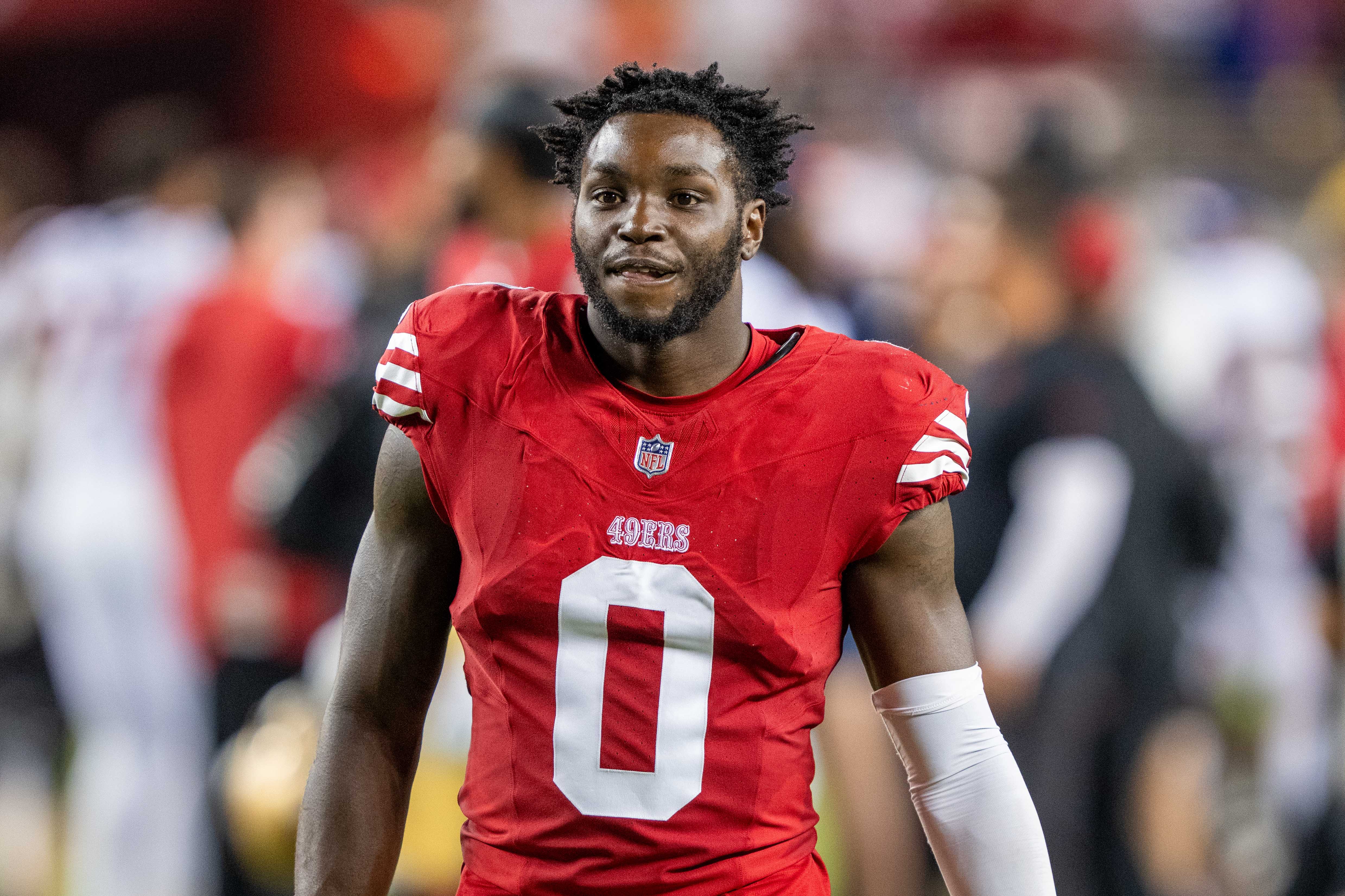 August 19, 2023; Santa Clara, California, USA; San Francisco 49ers cornerback Samuel Womack III (0) after the game against the Denver Broncos at Levi's Stadium. Mandatory Credit: Kyle Terada-USA TODAY Sports