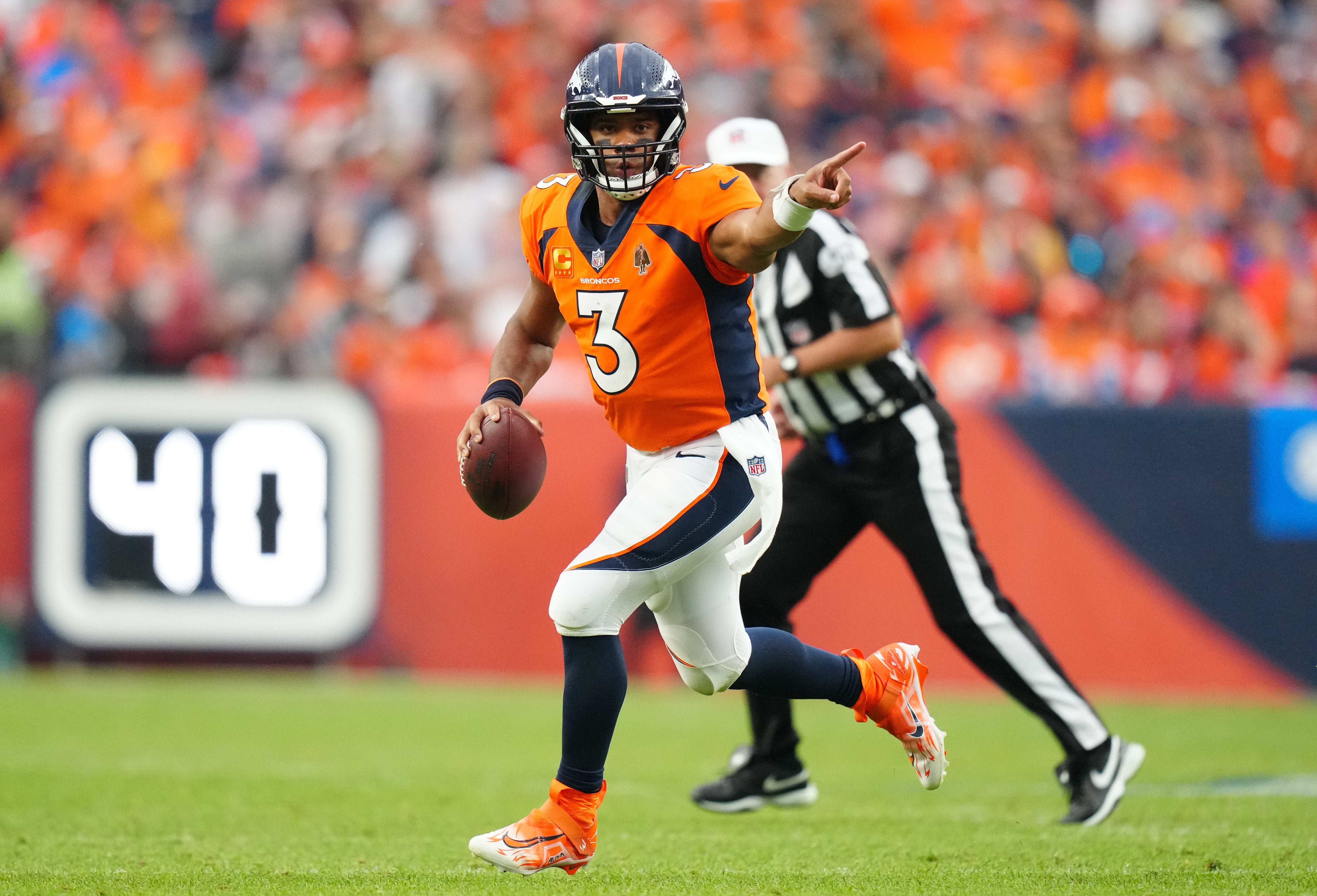 Denver Broncos QB Russell Wilson/ Photo Credit: Ron Chenoy-USA TODAY Sports