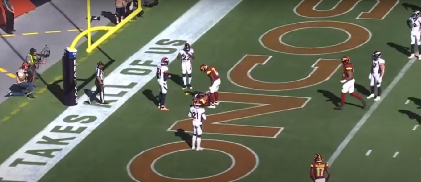 Denver Broncos kareem Jackson hit Logan Thomas