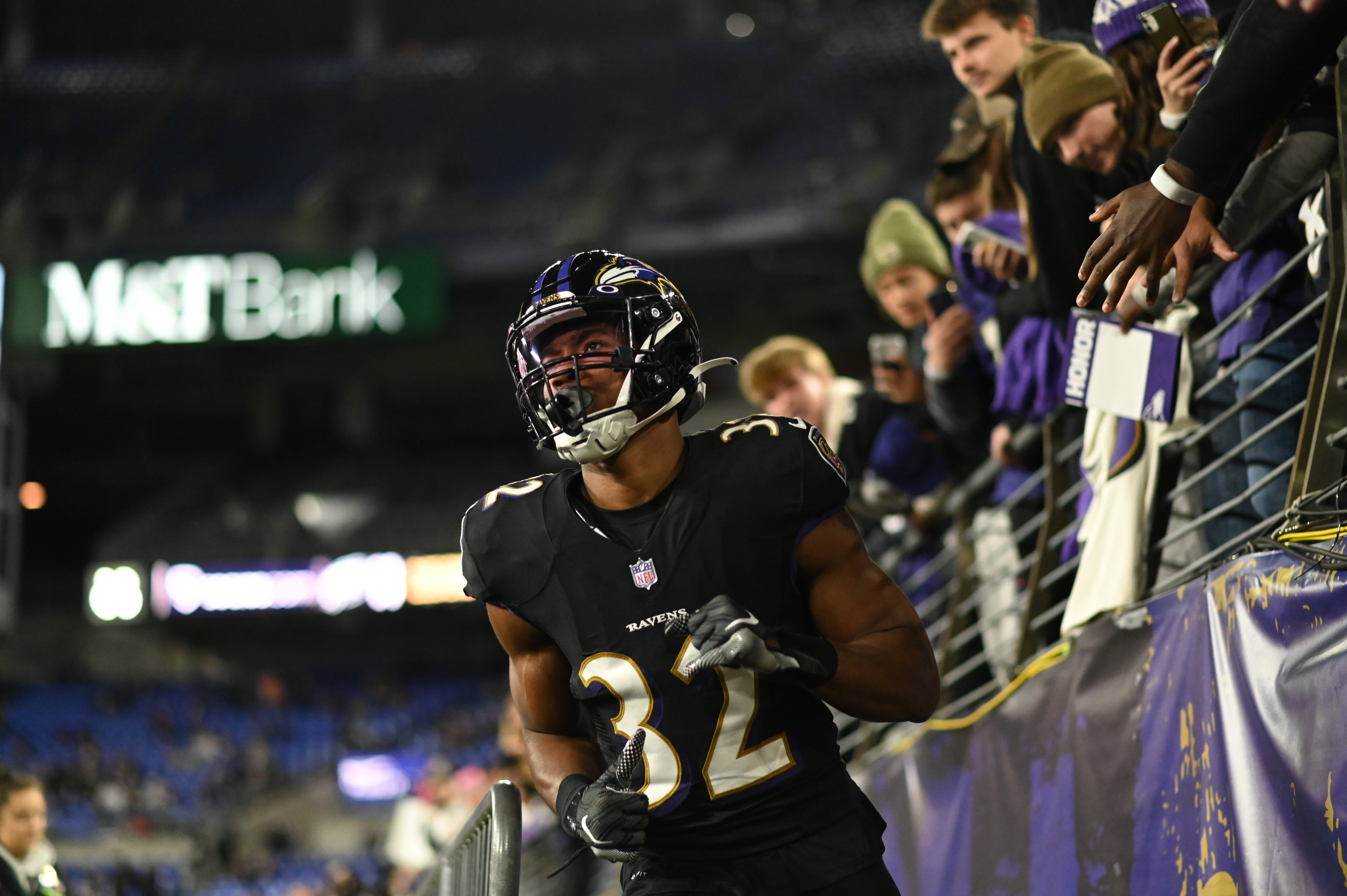 Oct 9, 2022; Baltimore, Maryland, USA; Baltimore Ravens safety Marcus Williams (32) before the game against the Cincinnati Bengals at M&T Bank Stadium.
