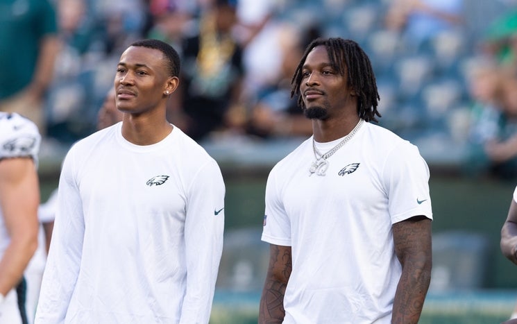 Eagles' WRs DeVonta Smith and Quez Watkins