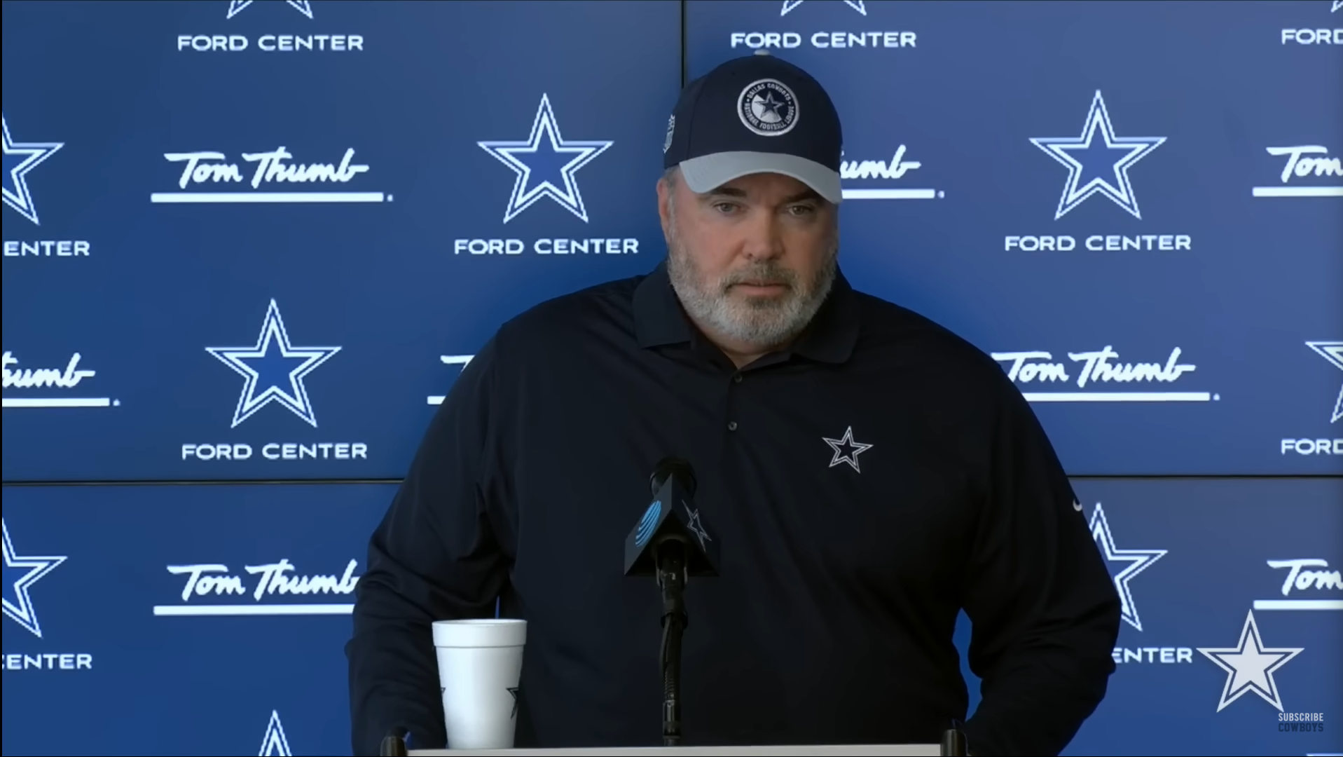 Dallas Cowboys head coach Mike McCarthy talks to the media the Monday after the loss to the Arizona Cardinals.