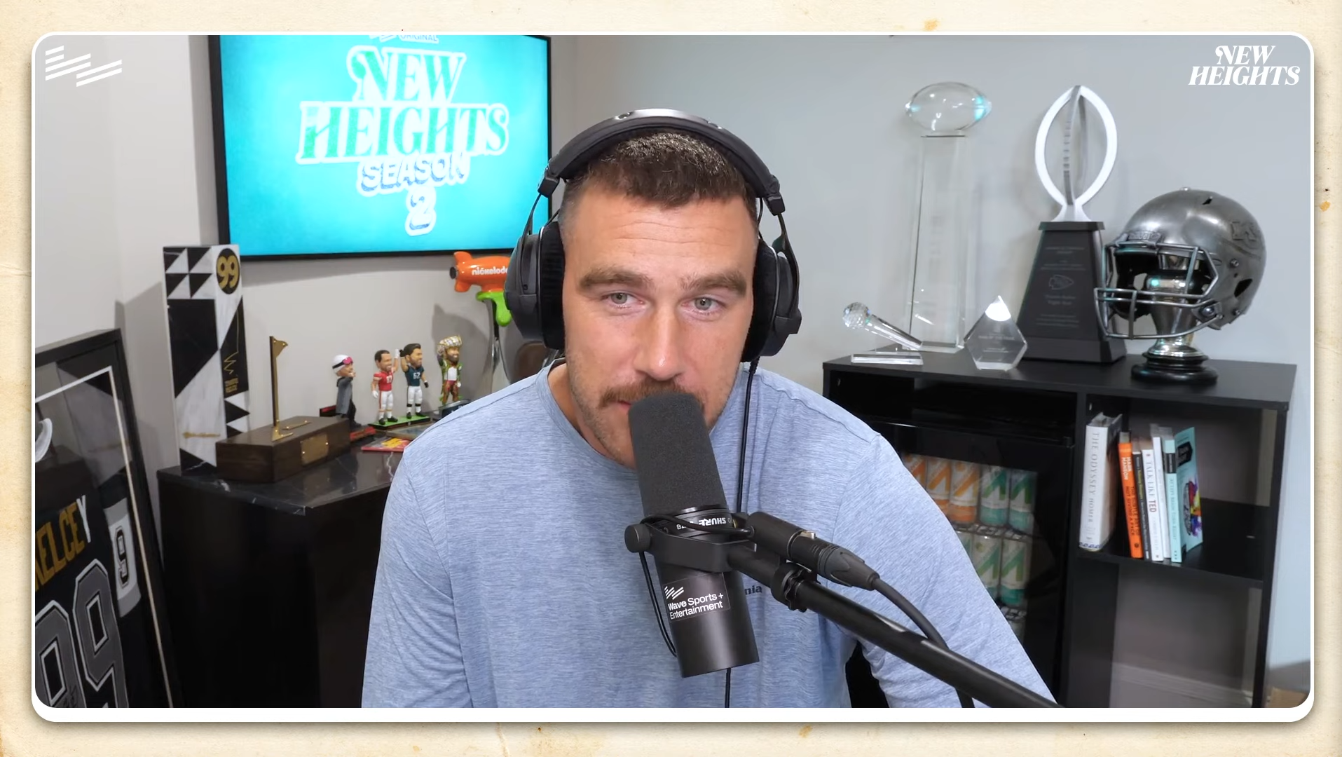 Travis Kelce makes an announcement on the Taylor Swift saga during the latest New Heights episode.