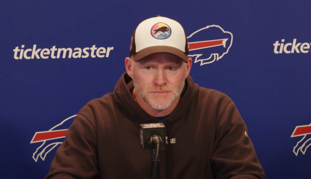 Buffalo Bills head coach Sean McDermott talks to the media before the upcoming game against the Miami Dolphins