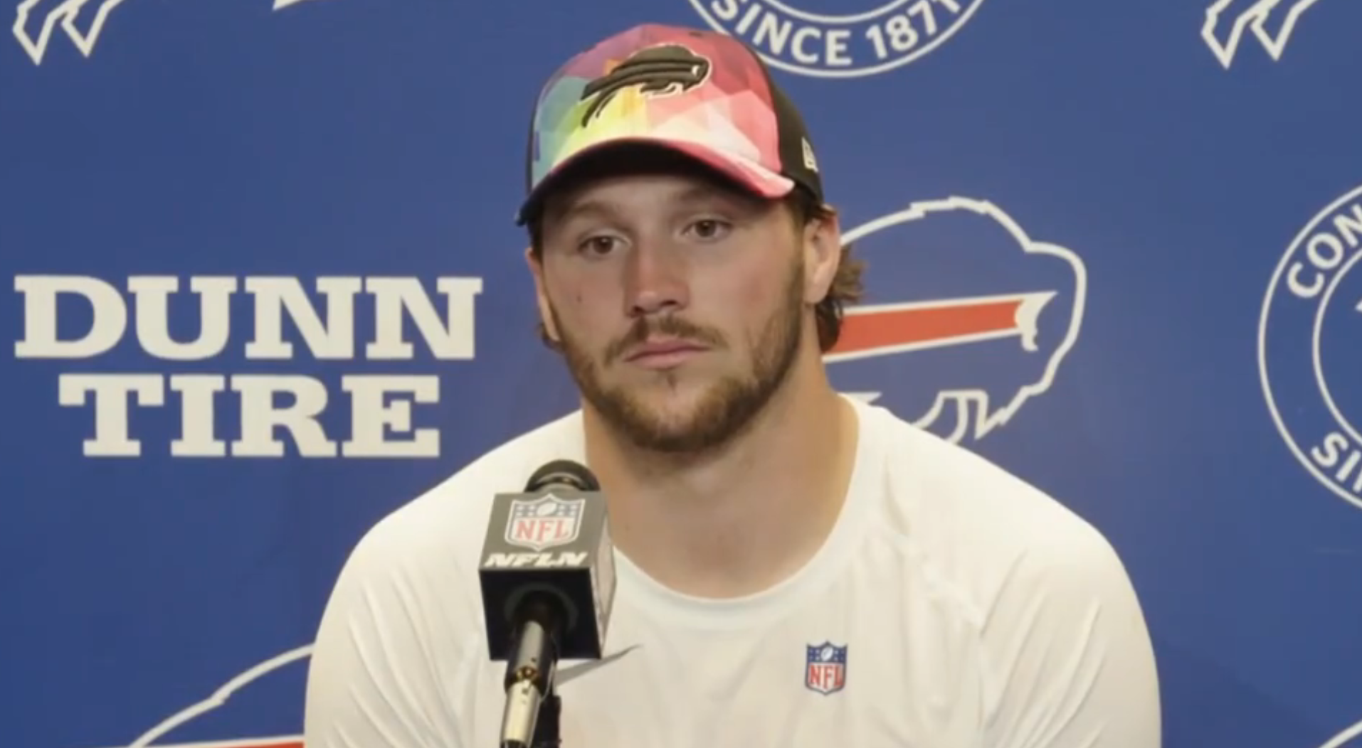 Buffalo Bills QB Josh Allen opening up to the media after a victory over the Miami Dolphins