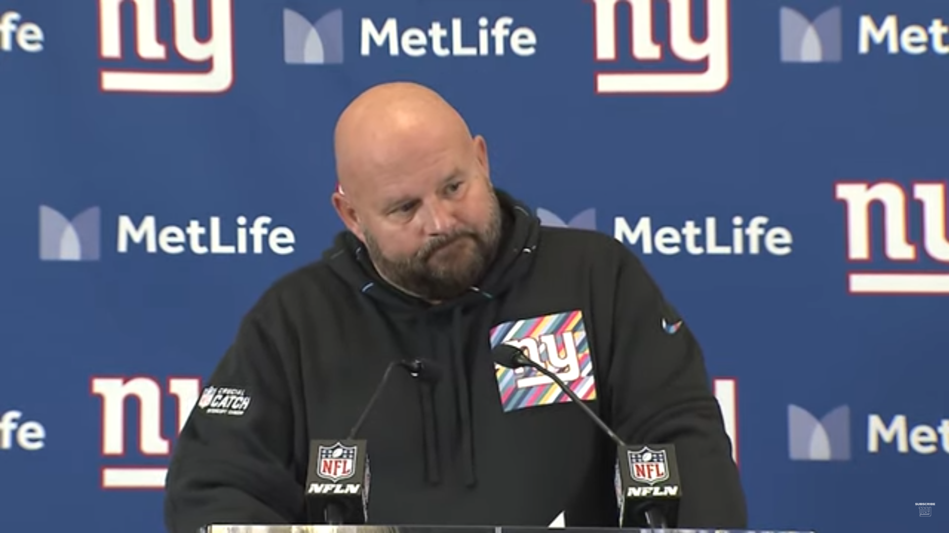 New York Giants HC Brian Daboll talks to the media after painful loss to the Seattle Seahawks