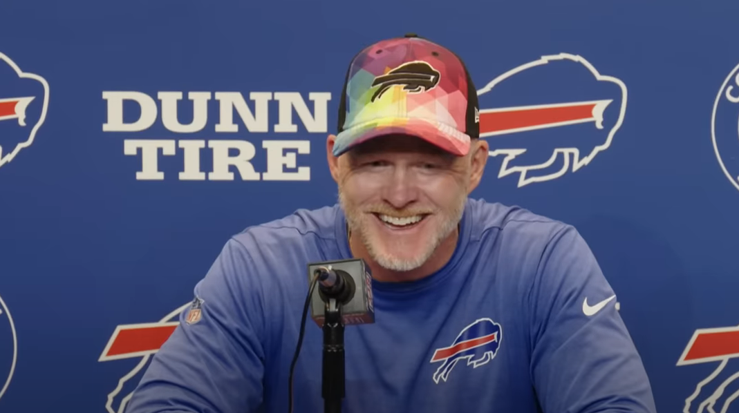 Buffalo Bills head coach Sean McDermott talking to the media after the win over the Miami Dolphins