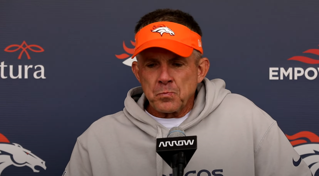 Denver Broncos head coach Sean Payton opening up to the media before the game against the New York Jets