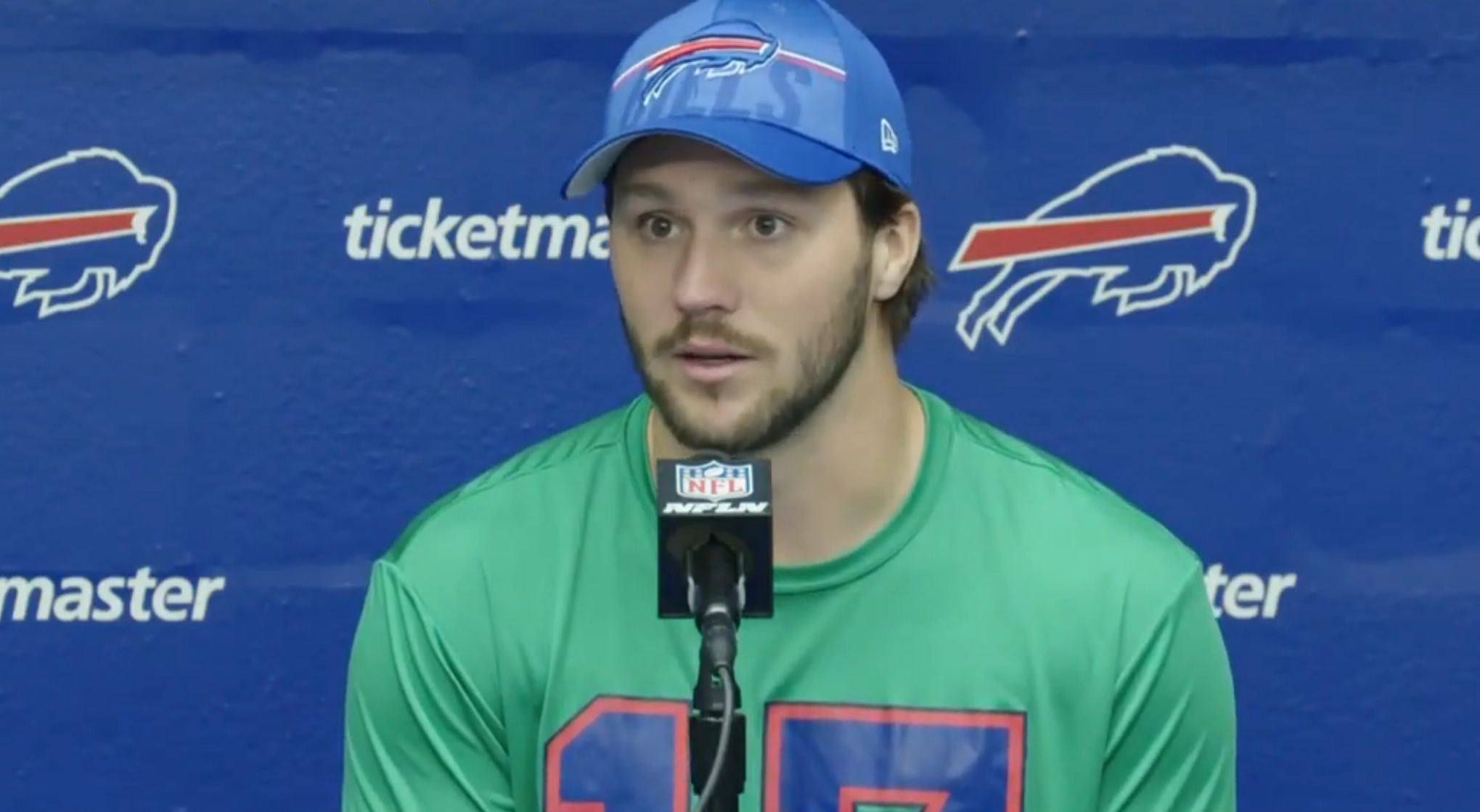 Buffalo Bills QB Josh Allen opening up on Stefon Diggs' viral sideline outburst