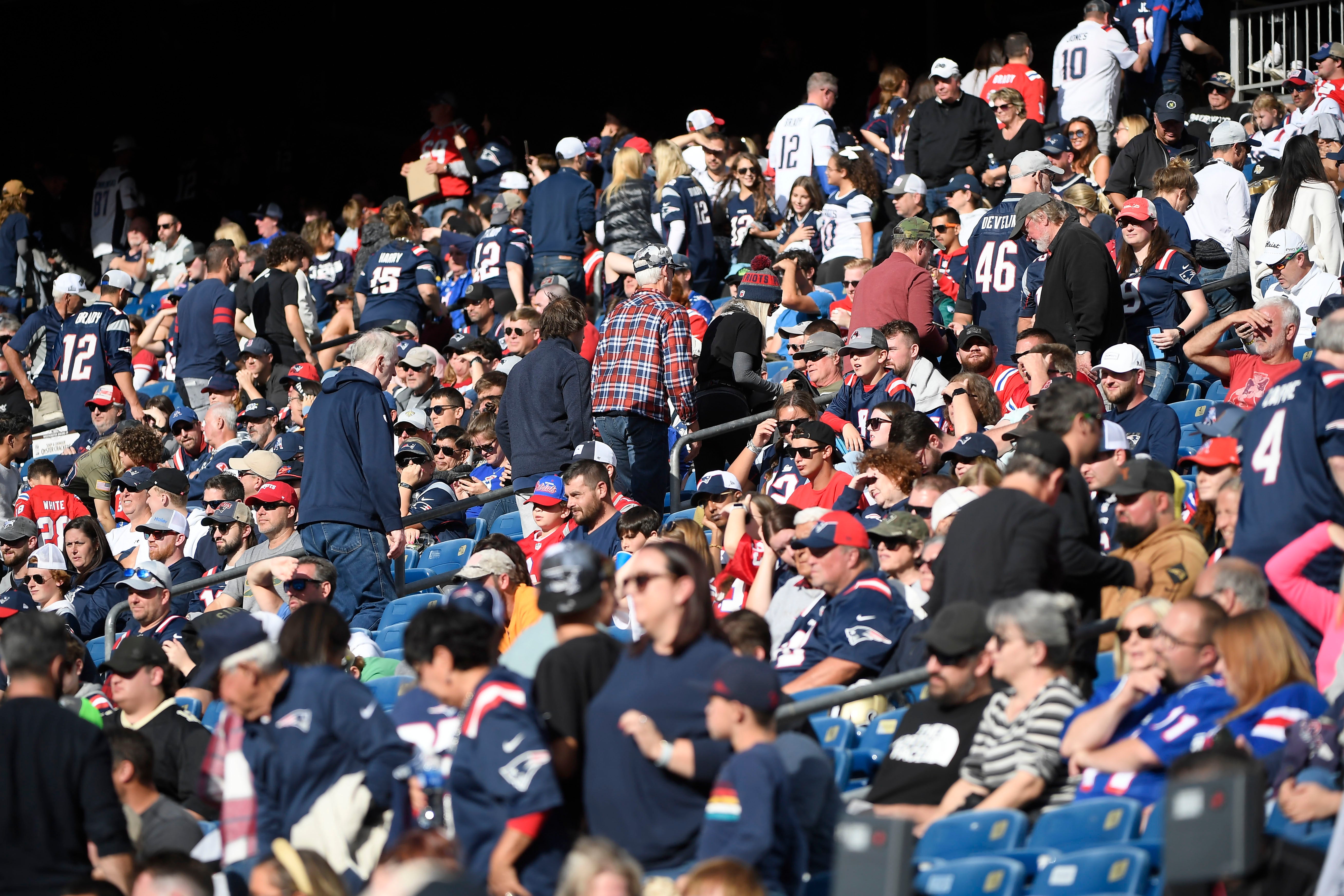 Patriots fans leaving the game early
