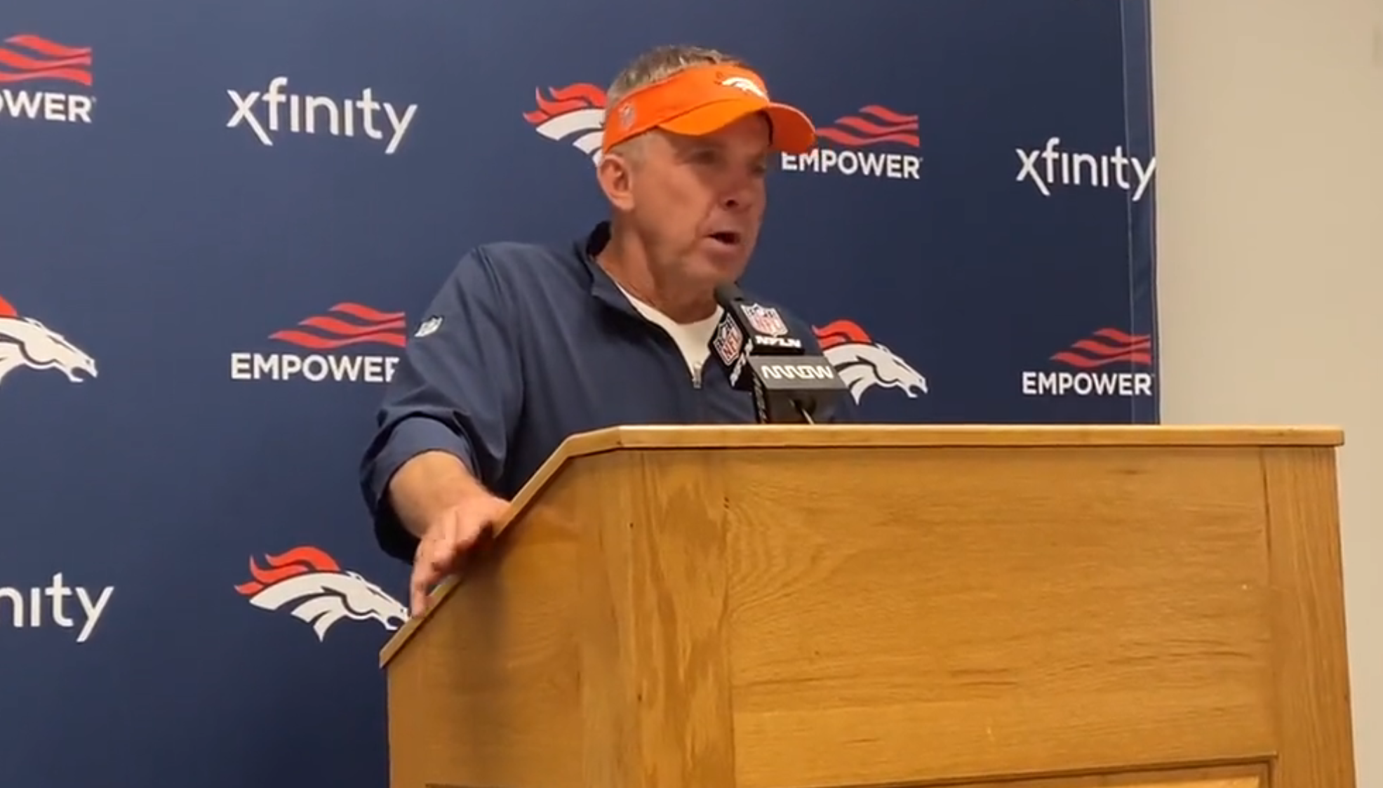 Denver Broncos head coach Sean Payton