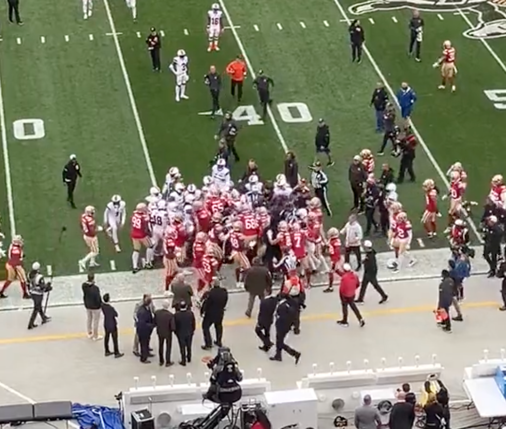 The 49ers and Browns got into a pre-game scuffle ahead of their Week 6 meeting.