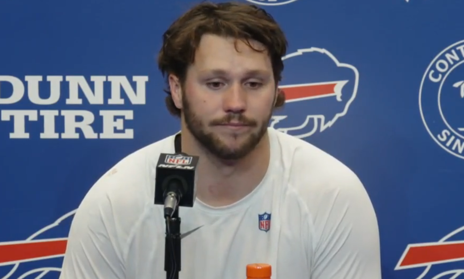 Buffalo Bills QB Josh Allen opening up to the media after the win over the New York Giants on 'Sunday Night Football' in Week 5