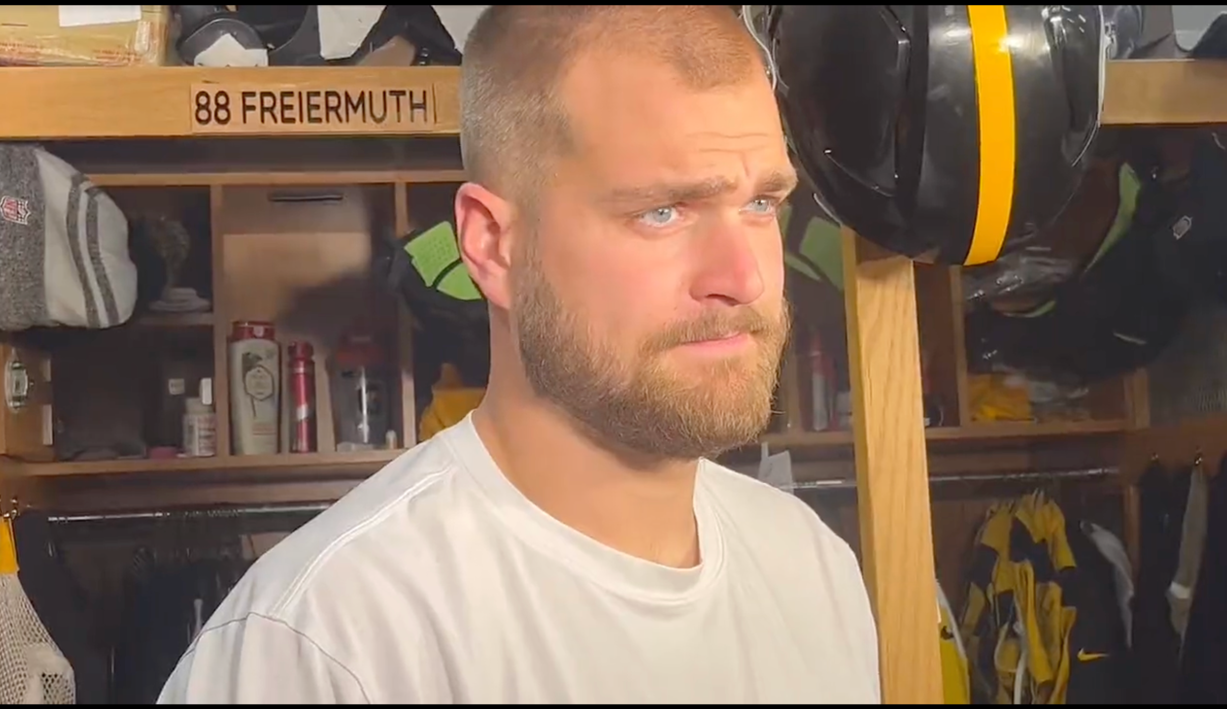 Pittsburgh Steelers Tight End Pat Freiermuth Speaks to the Media Monday, Oct. 18, 2023, ahead of Week 7 at Los Angeles Rams