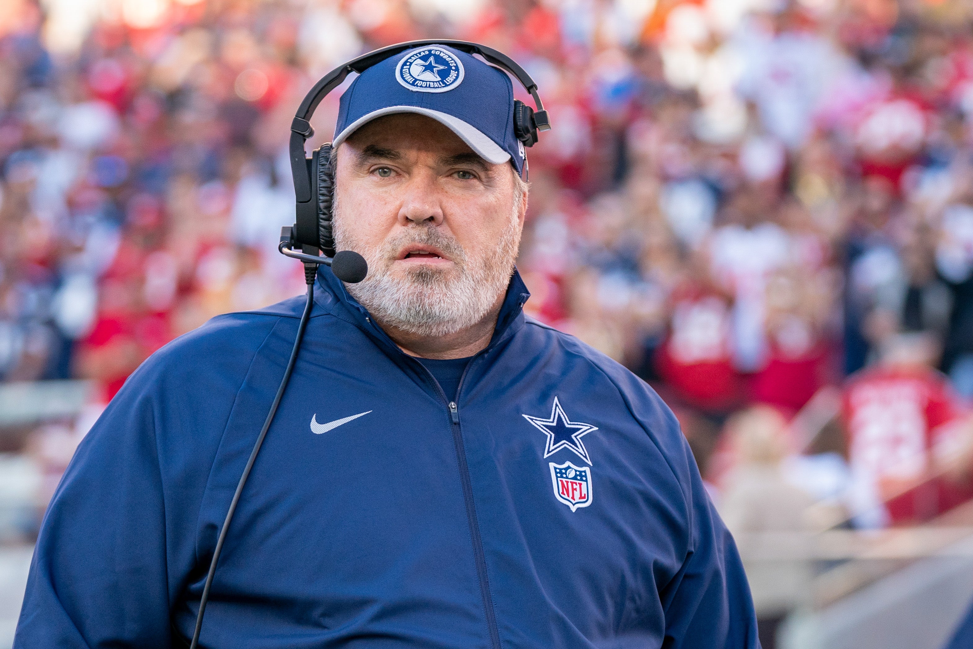Dallas Cowboys head coach Mike McCarthy before the game against the San Francisco 49ers at Levi's Stadium. Mandatory Credit: Kyle Terada-USA TODAY Sports