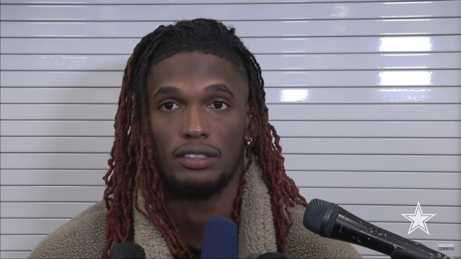 Dallas Cowboys wide receiver CeeDee Lamb talks to the media postgame following a Week 6 win over the Los Angeles Chargers.
