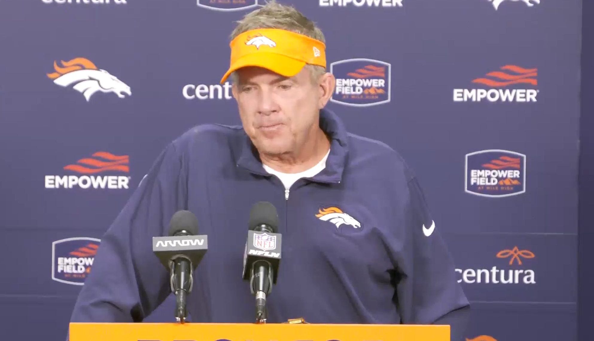 Denver Broncos head coach Sean Payton