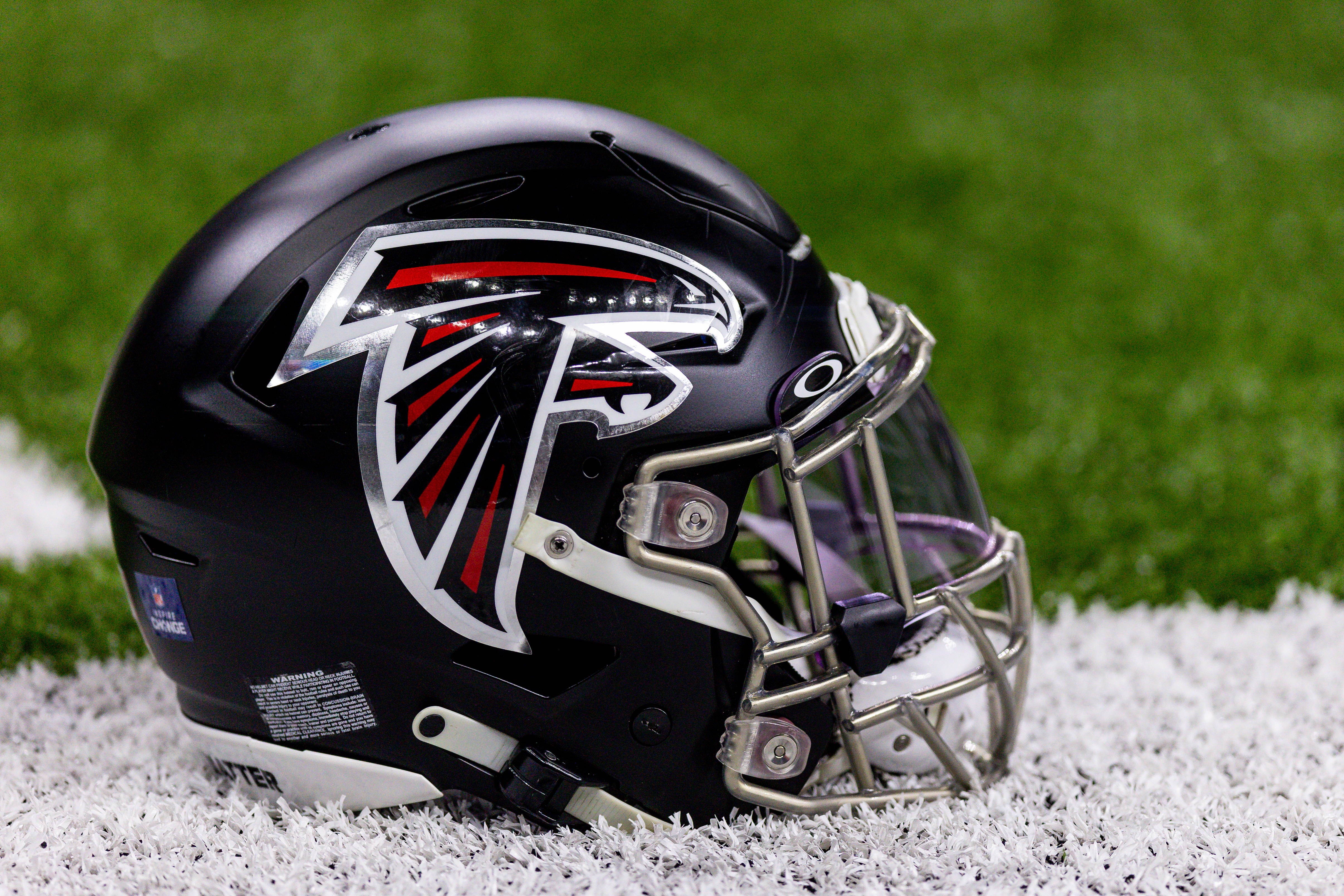The Atlanta Falcons football helmet