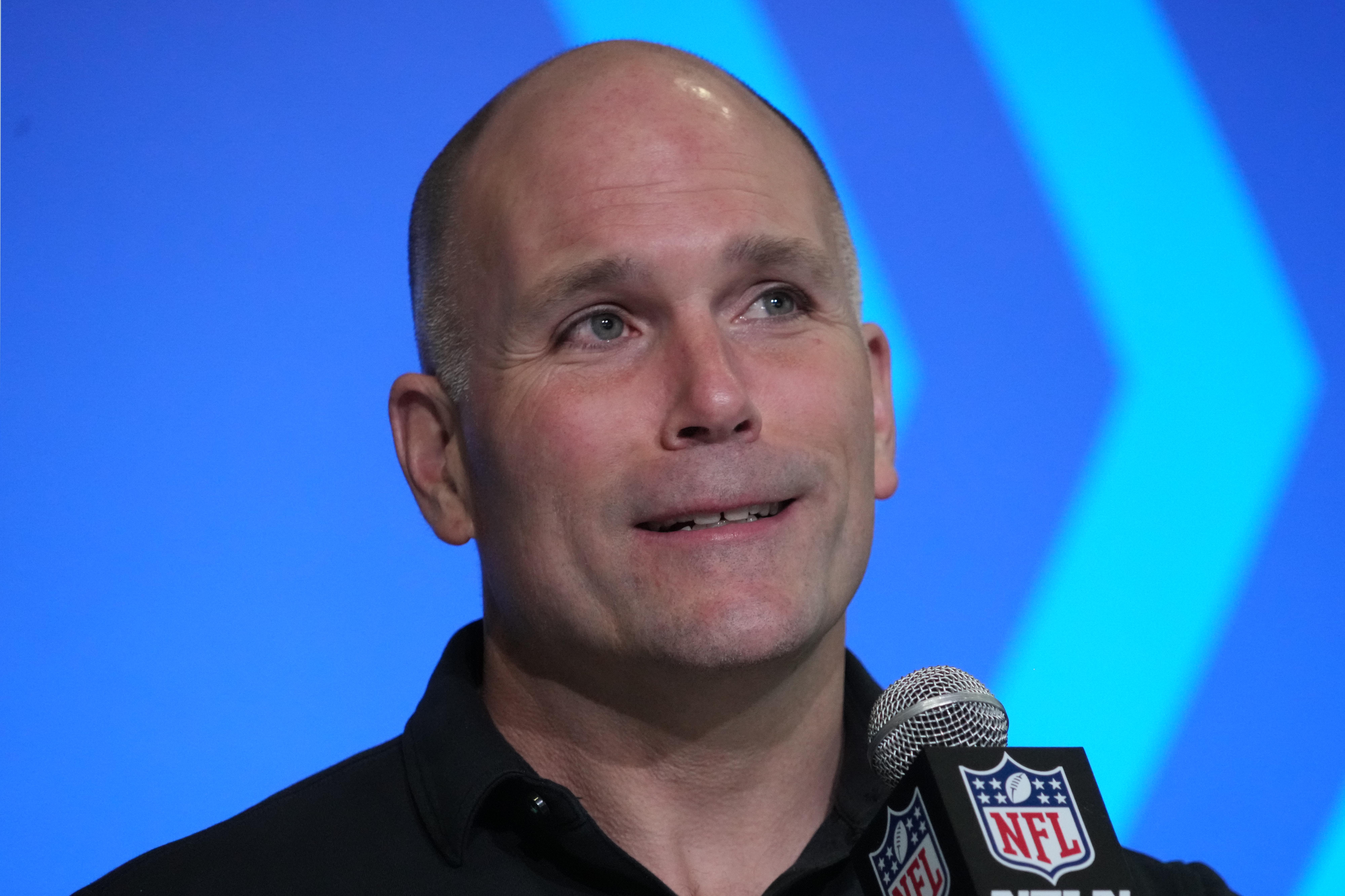 Baltimore Ravens general manager Eric DeCosta during the NFL Scouting Combine at the Indiana Convention Center.